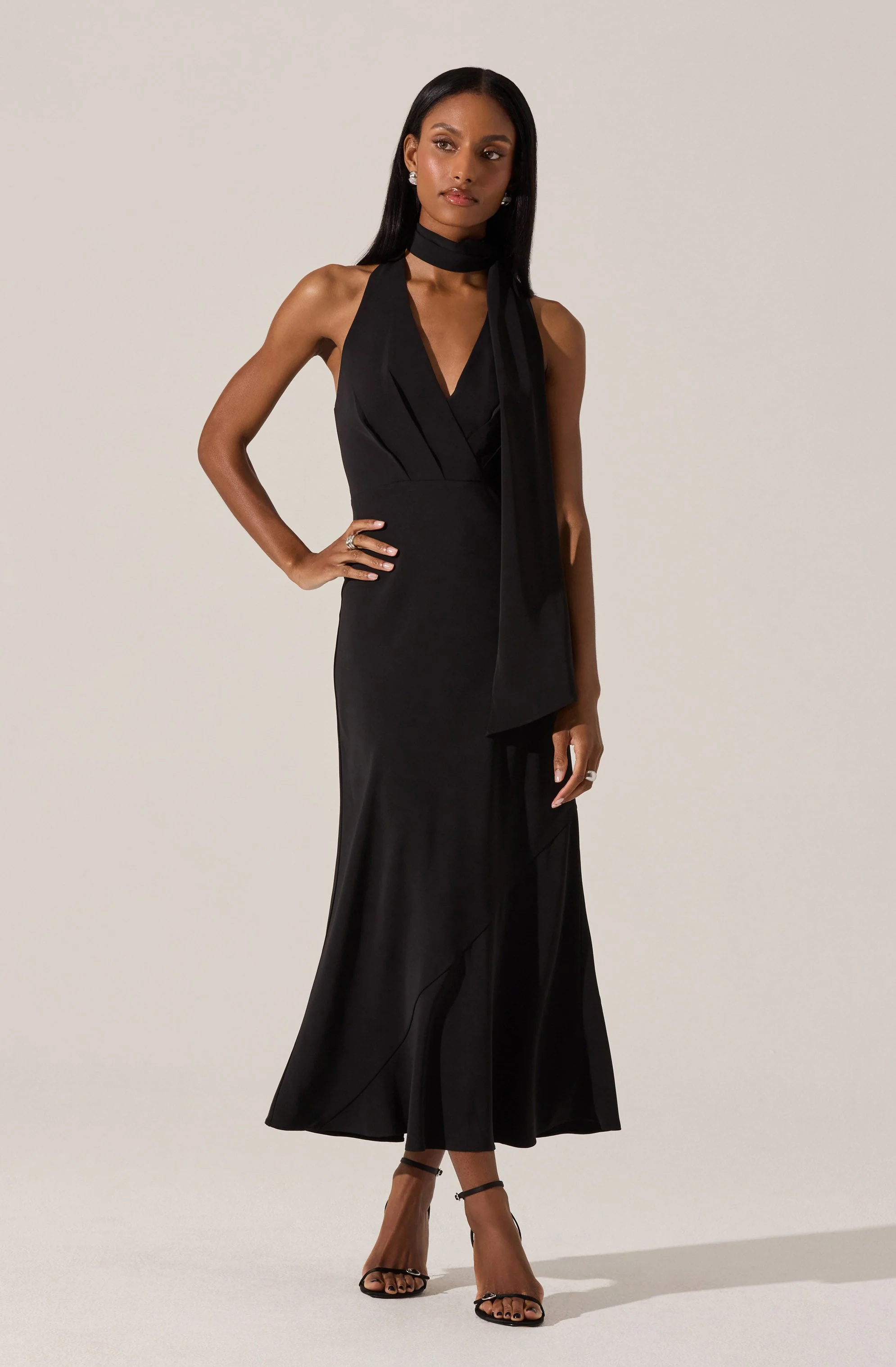 Hilaire Halter Midi Dress