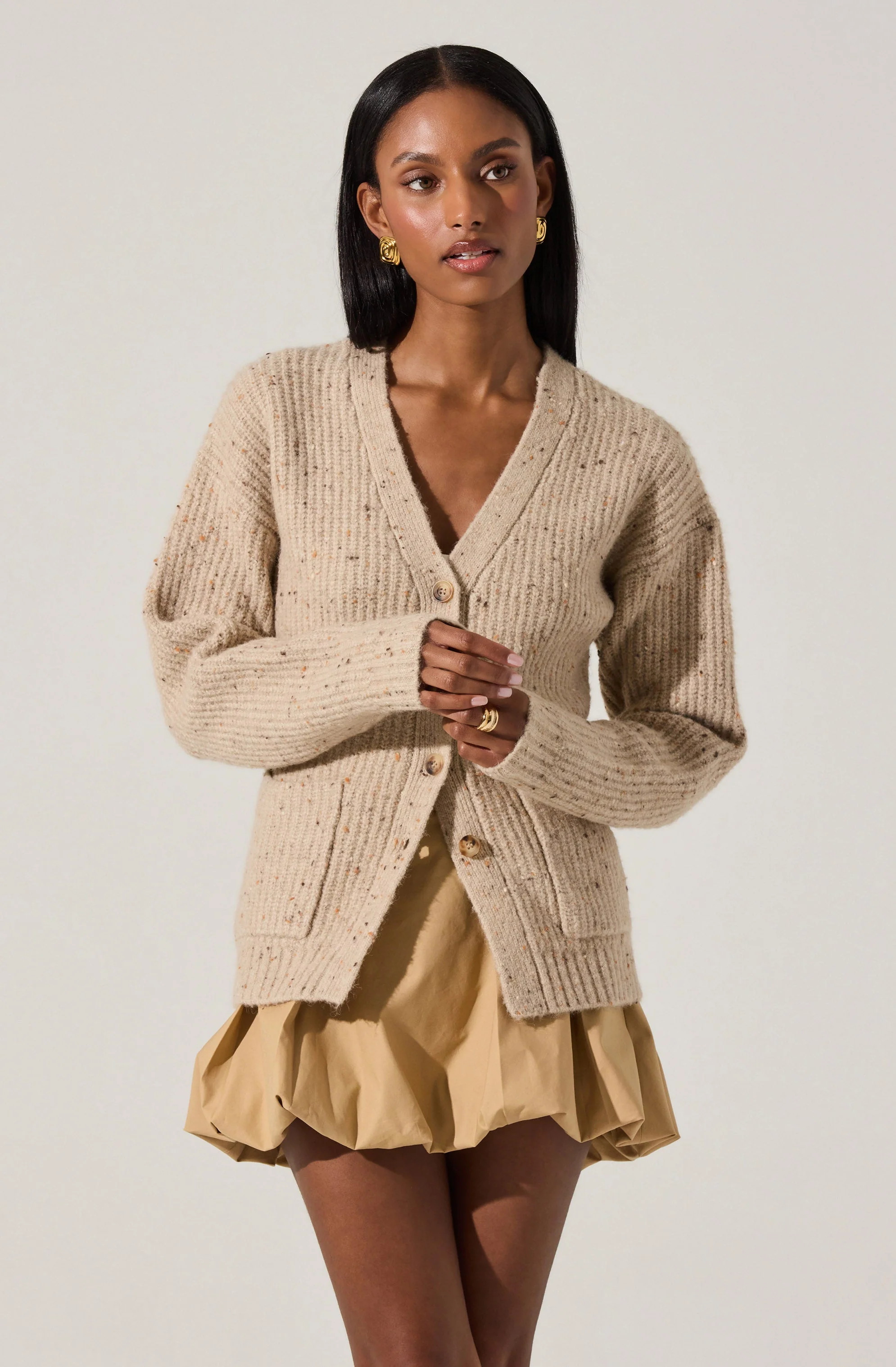 Saffi Ribbed Cardigan Sweater