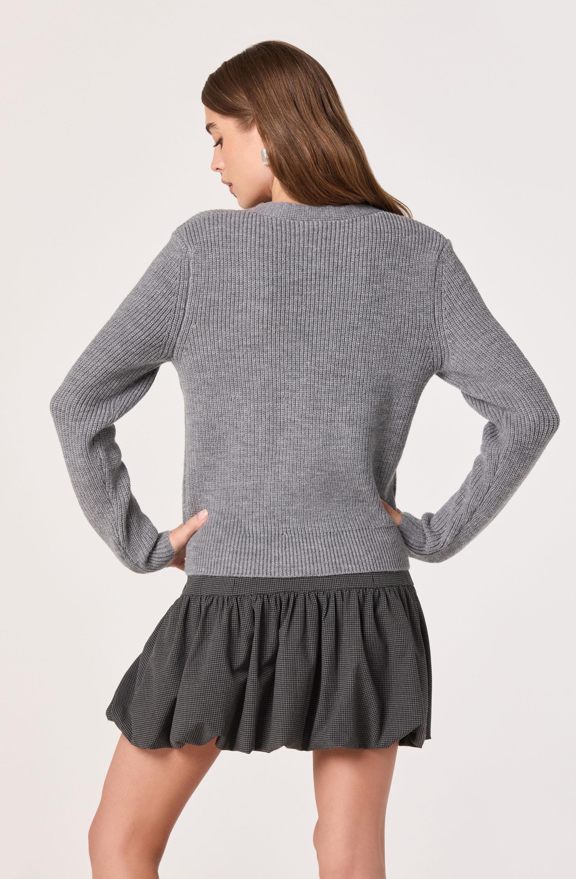 Embellished Bow Button Cardigan