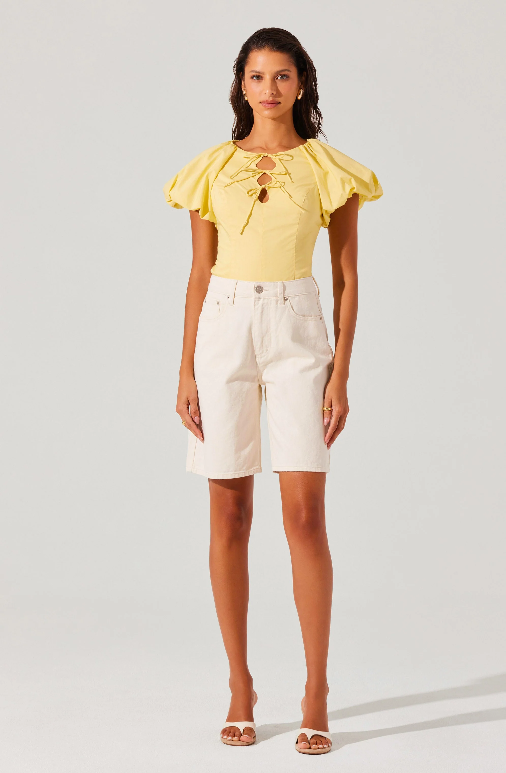 Aine Poplin Puff Sleeve Top