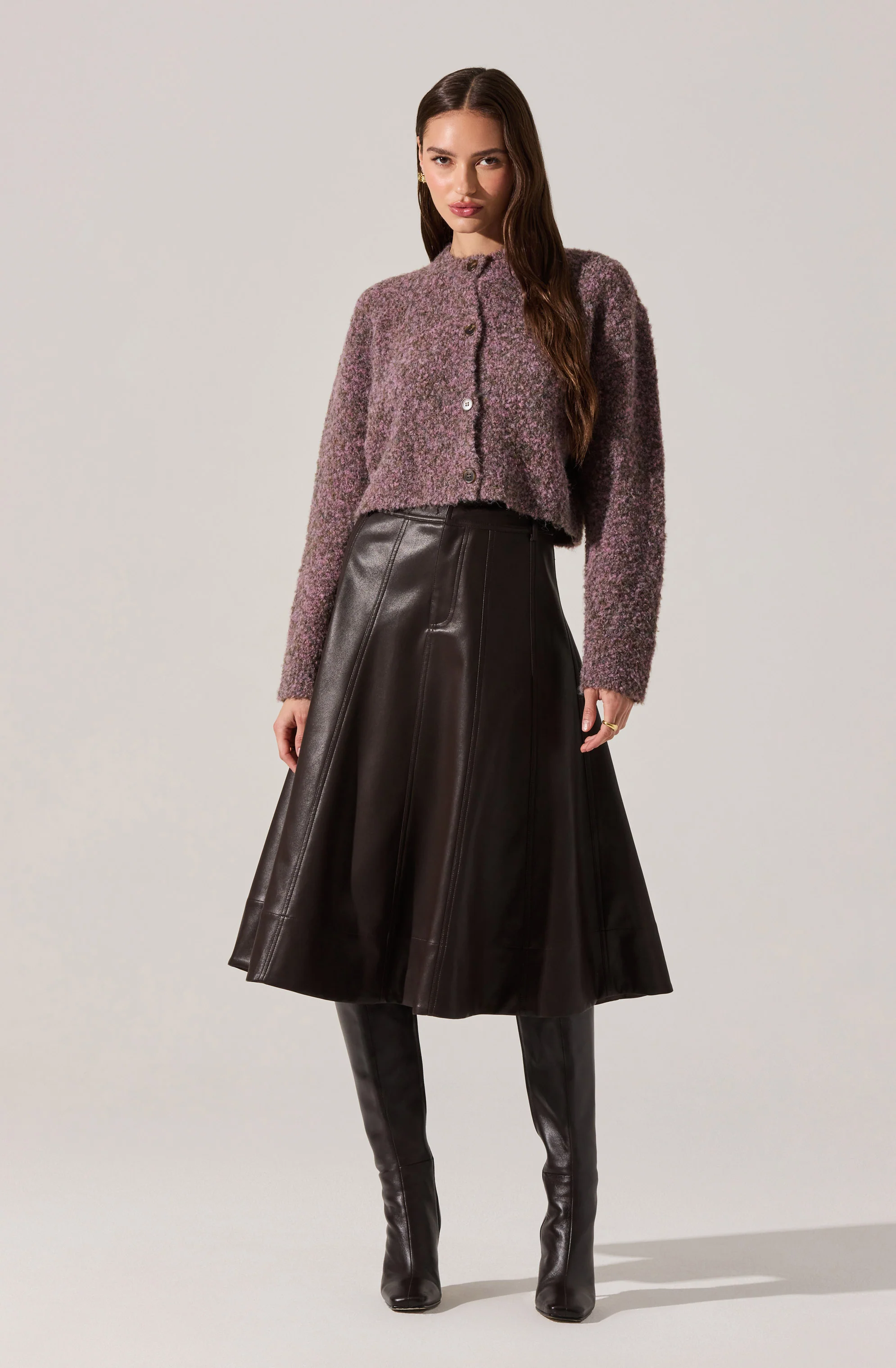 Sebille Textured Fuzzy Knit Cardigan