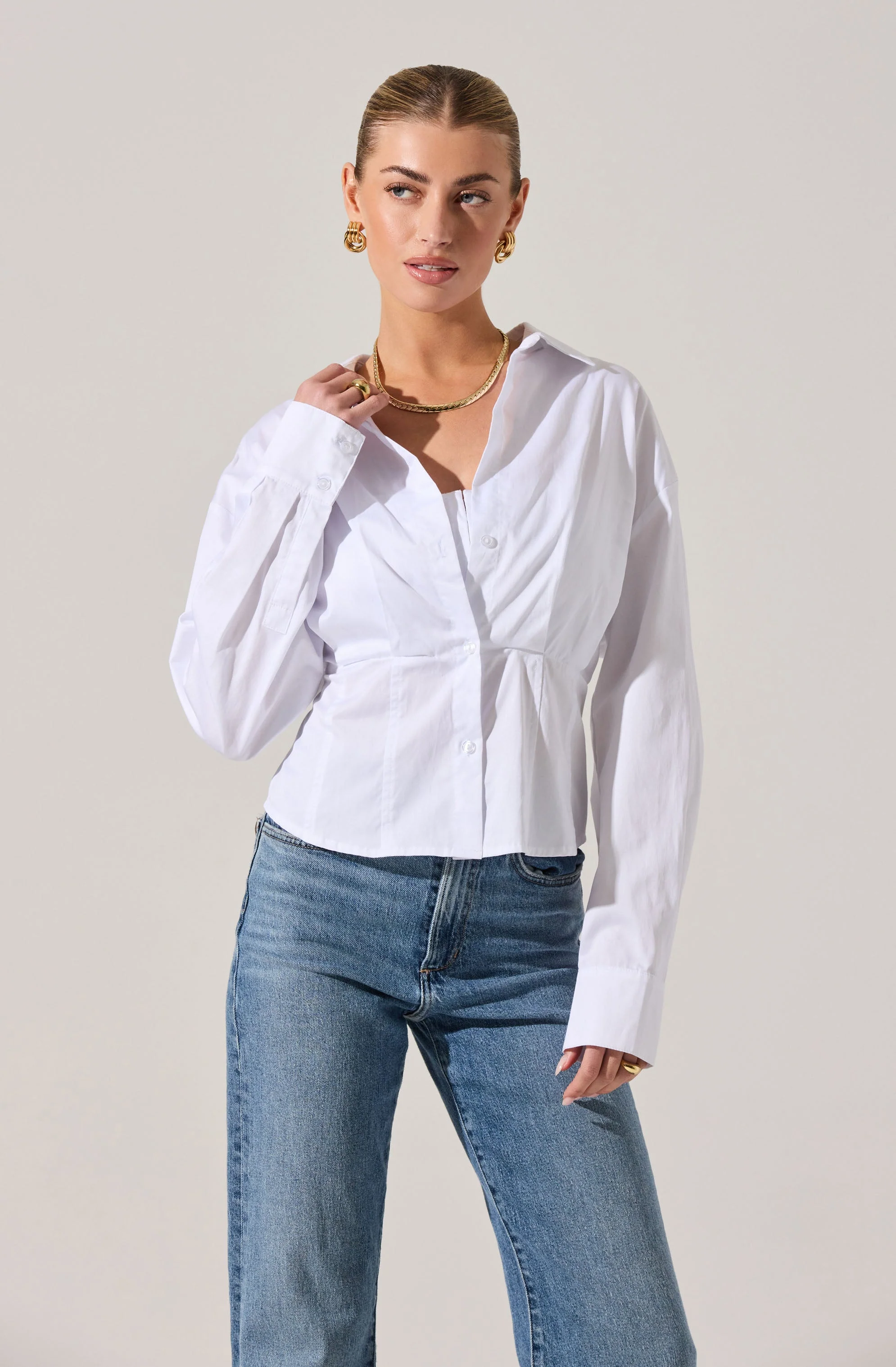 Layered Peekaboo Corset Shirt