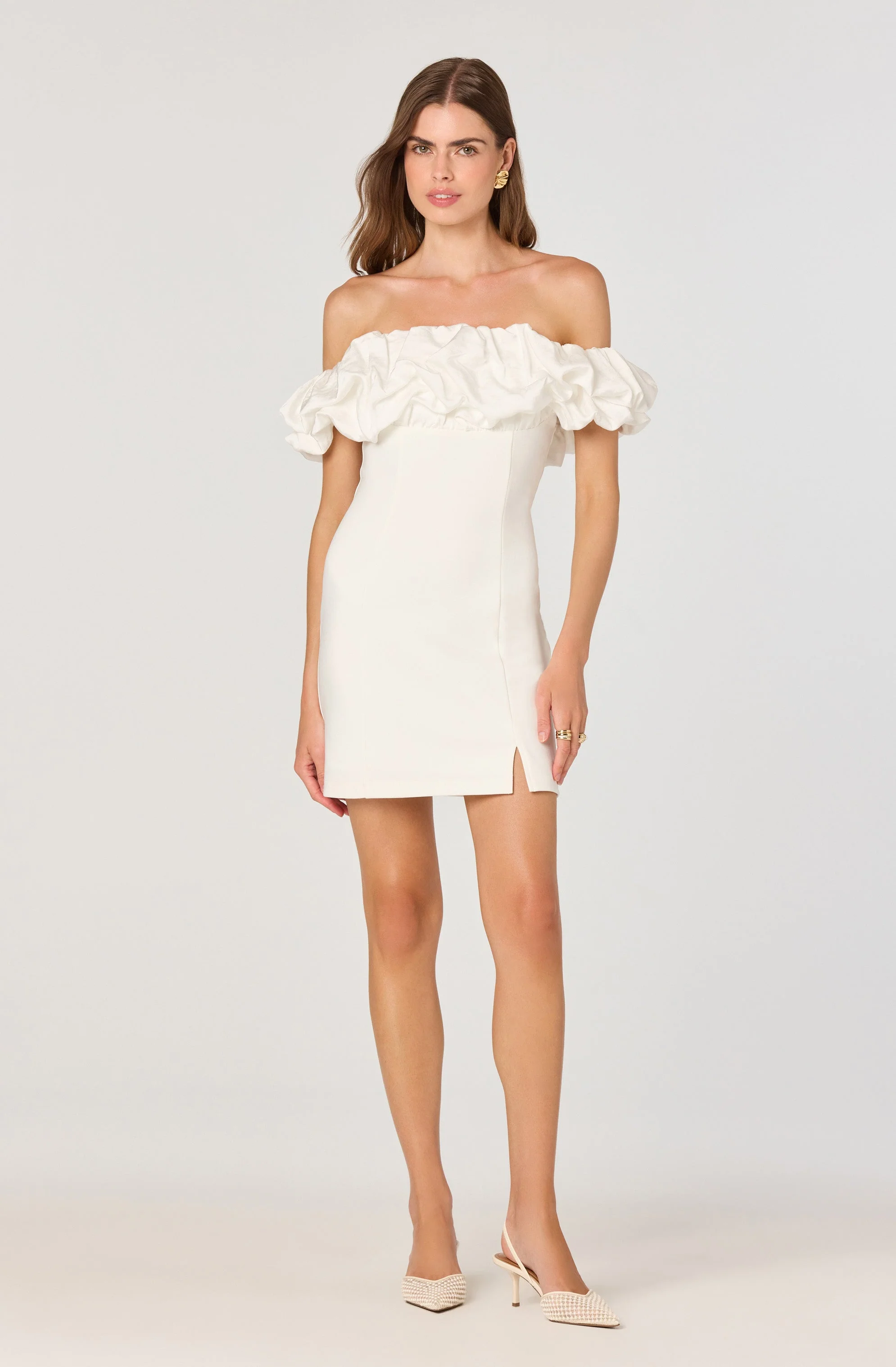Ruffle Strapless Off Shoulder Dress