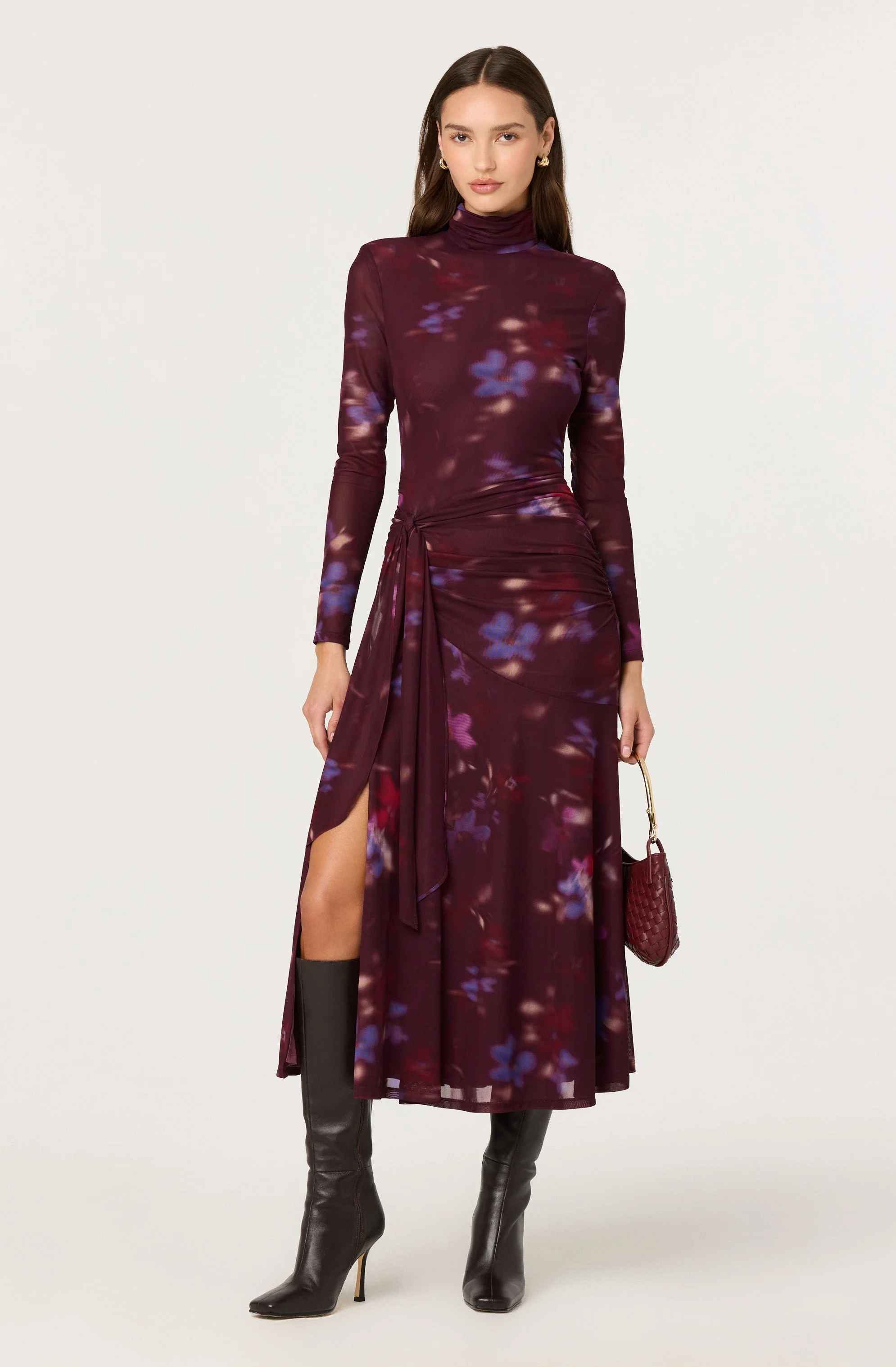 Aubriella Floral Mesh Midi Dress