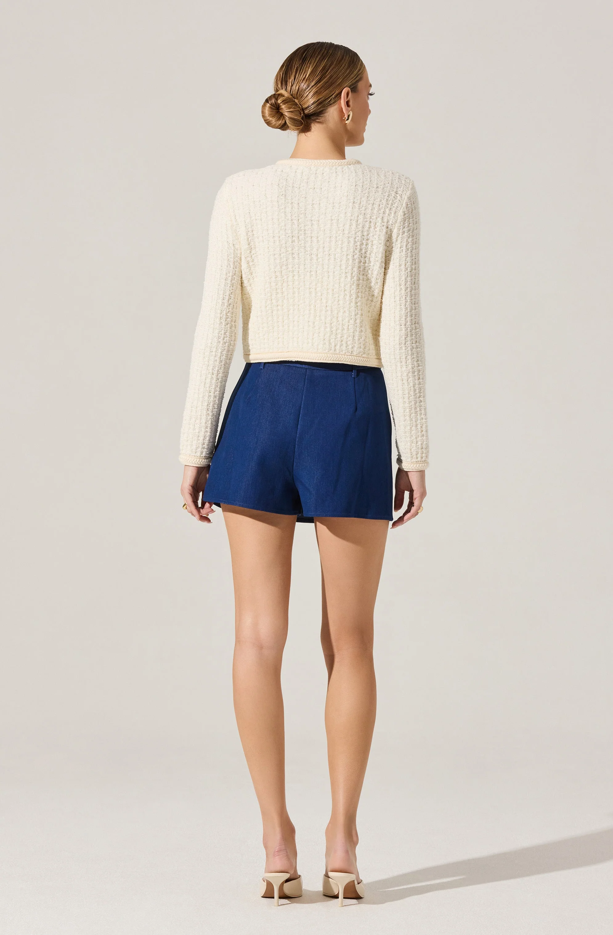 Belted Denim Mini Skort