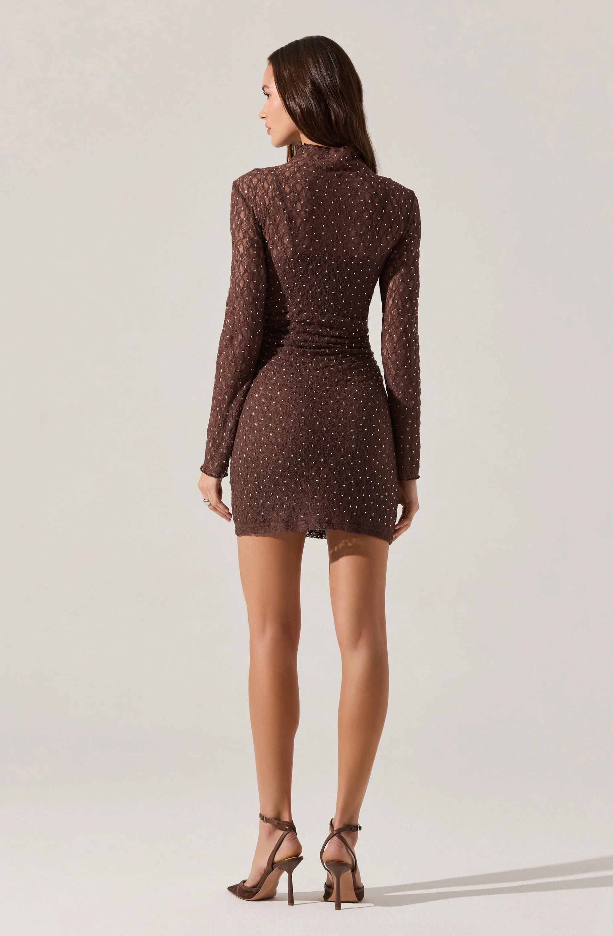 Kourtney Rhinestone Lace Mini Dress