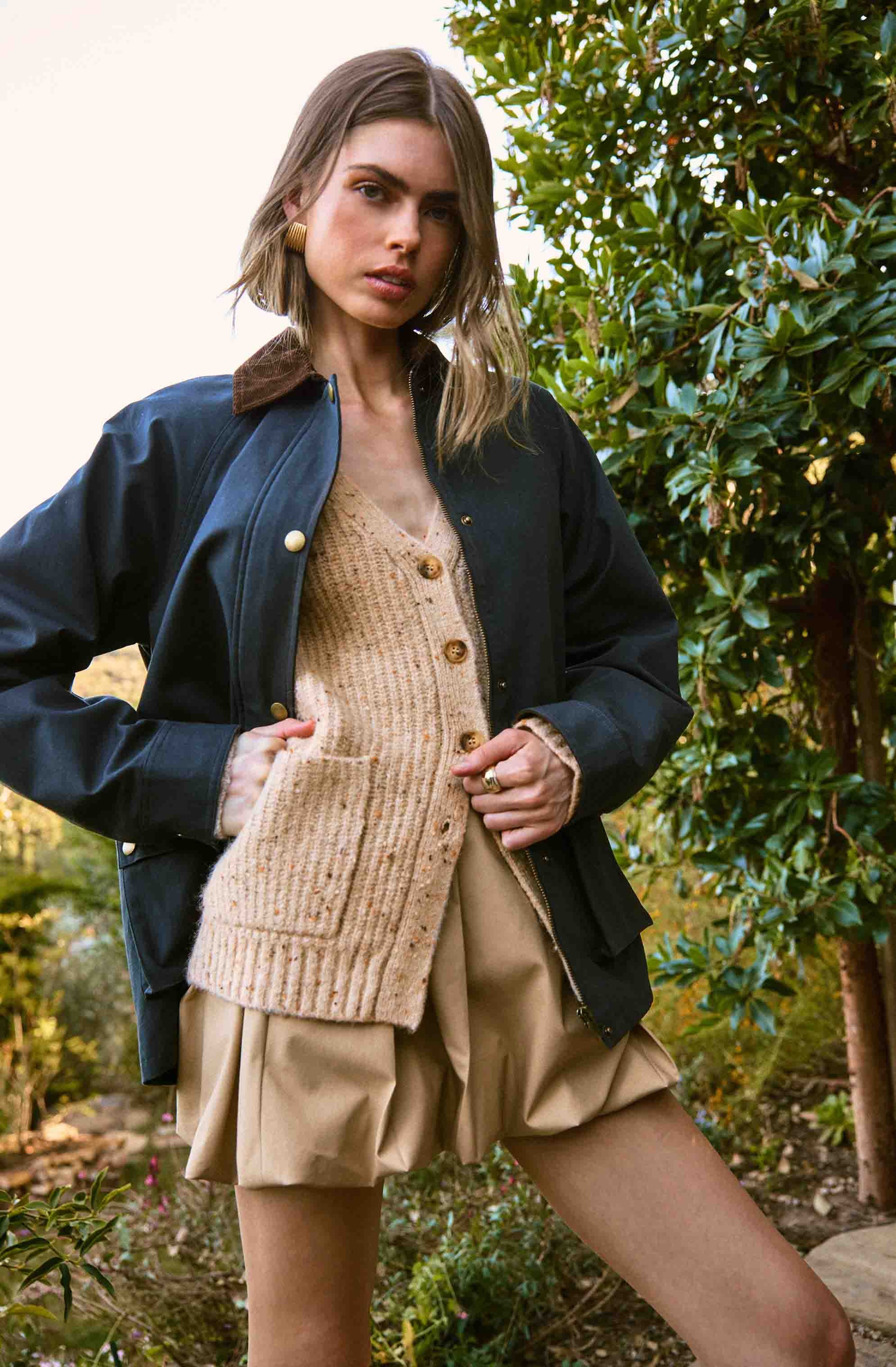 Saffi Ribbed Cardigan Sweater