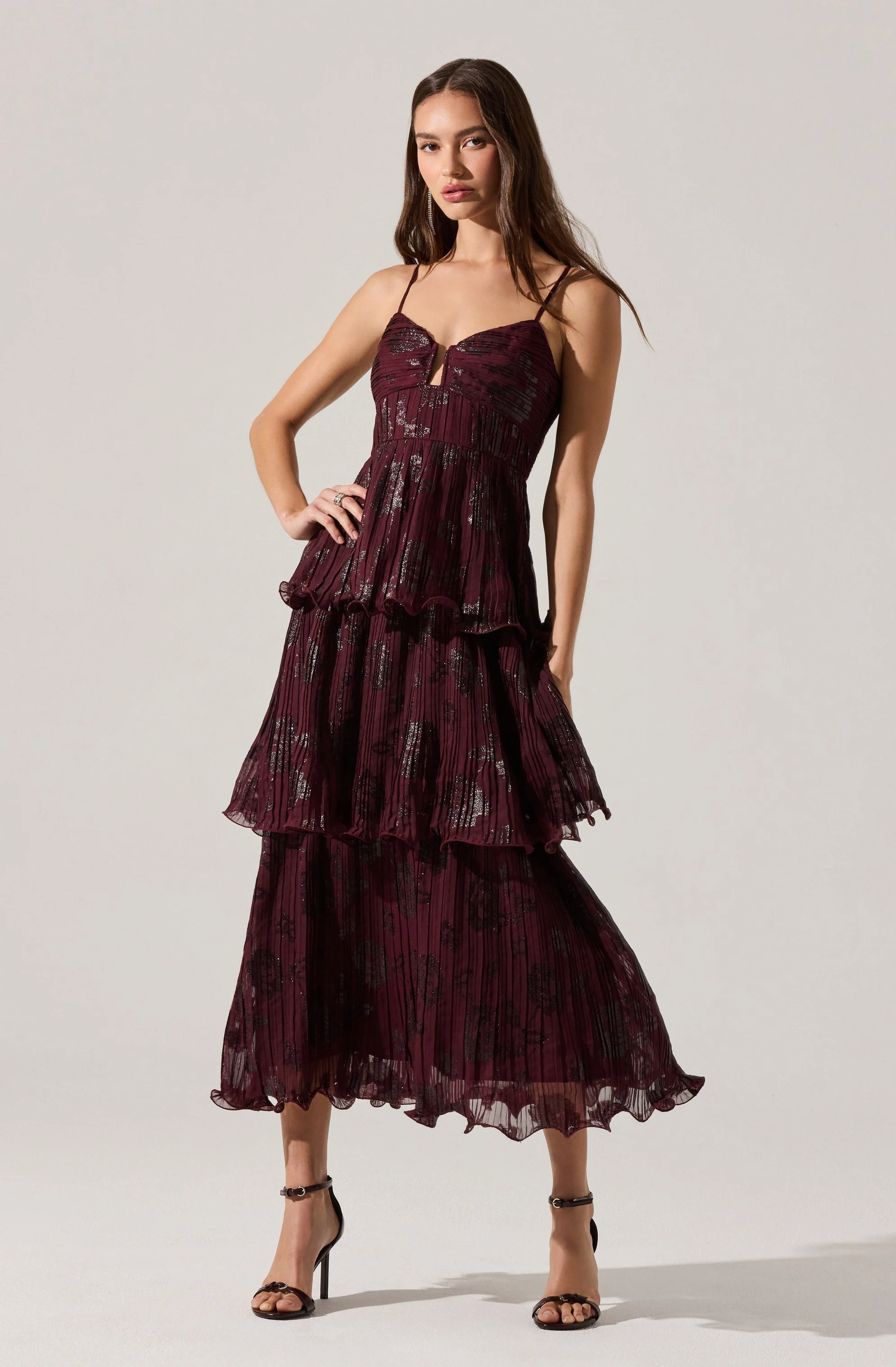 Lupin Floral Pleated Maxi dress