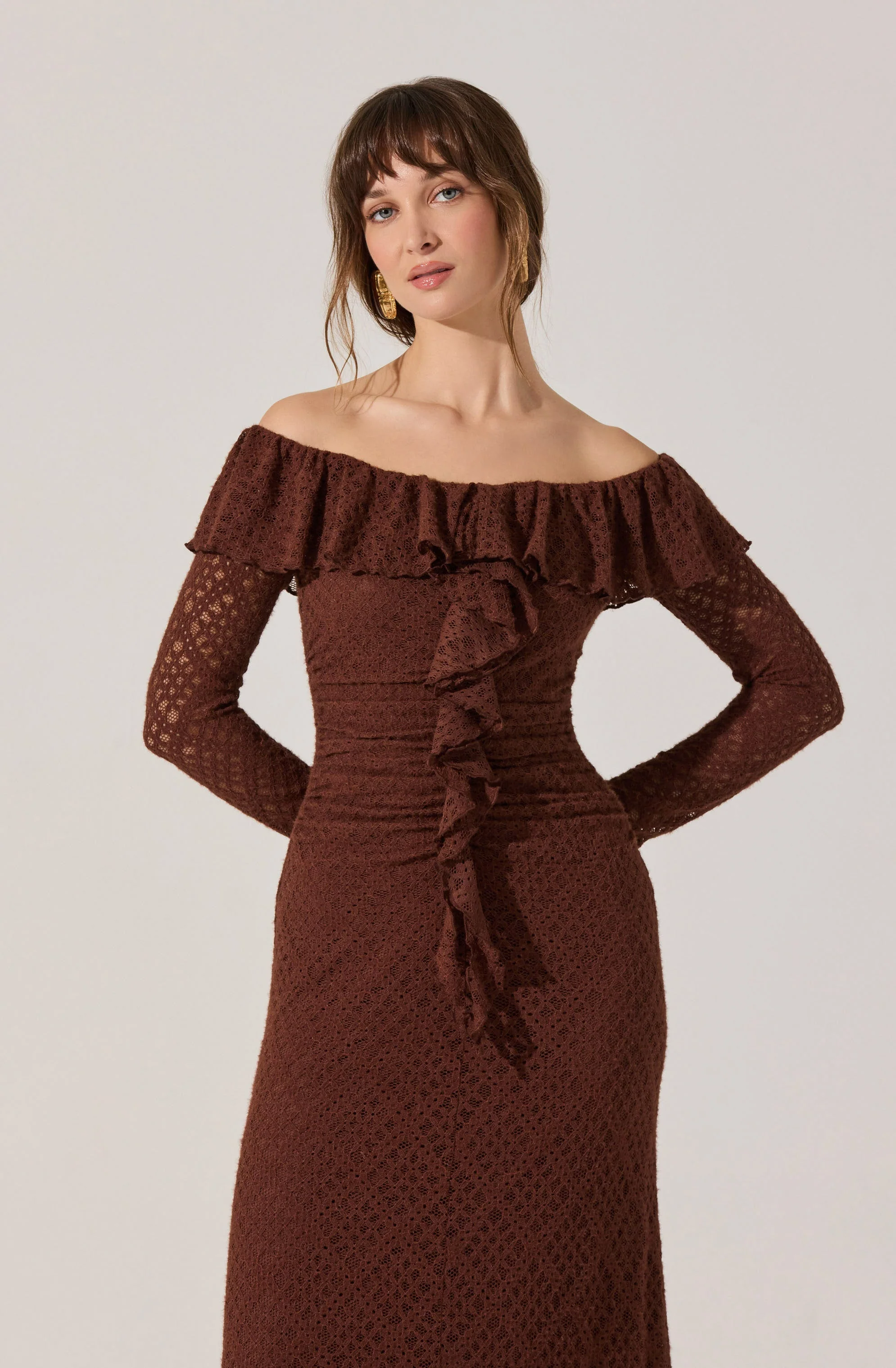 Dorian Ruffle Off Shoulder Dress