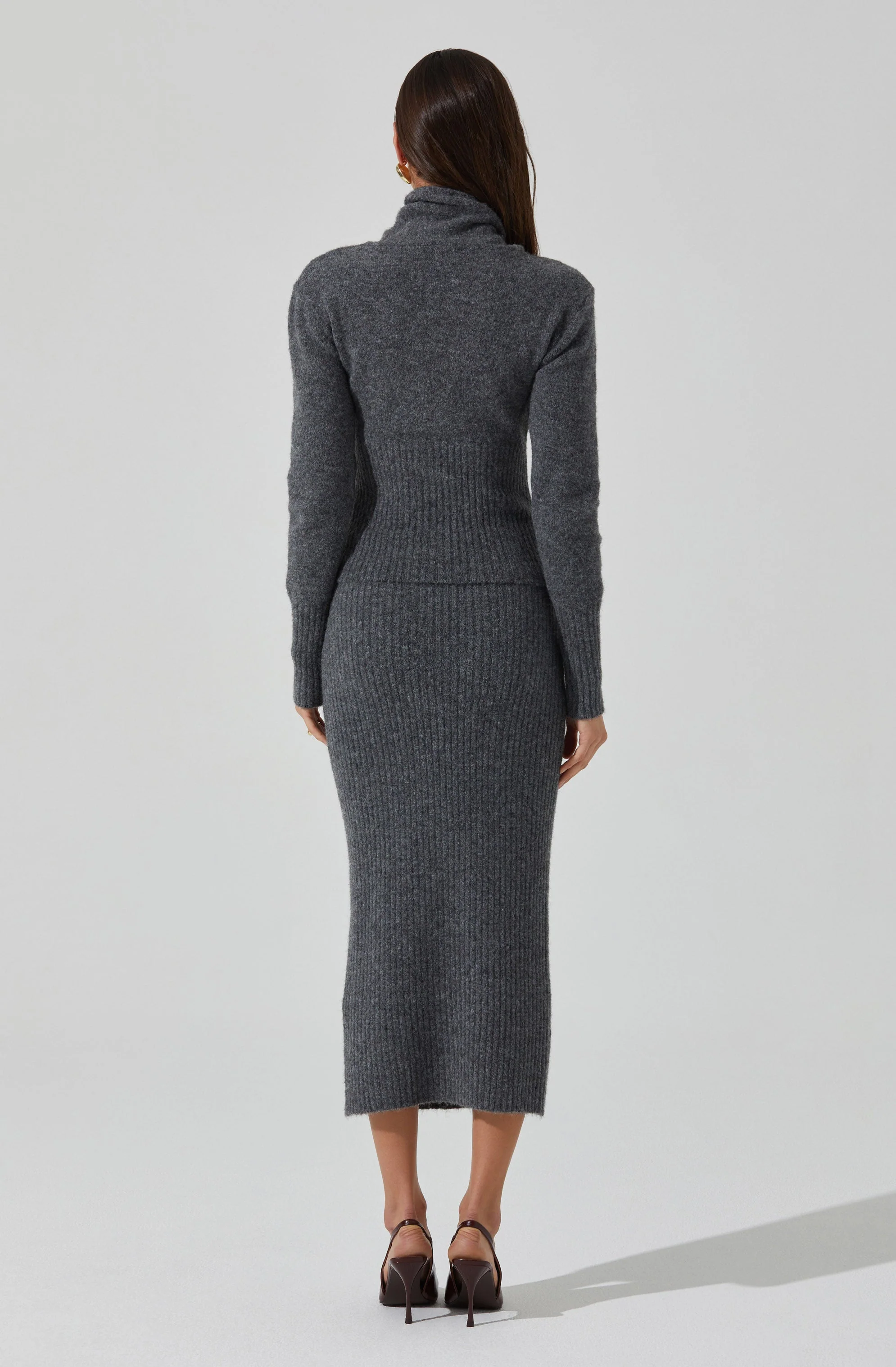 Neve Ribbed Sweater Midi Skirt