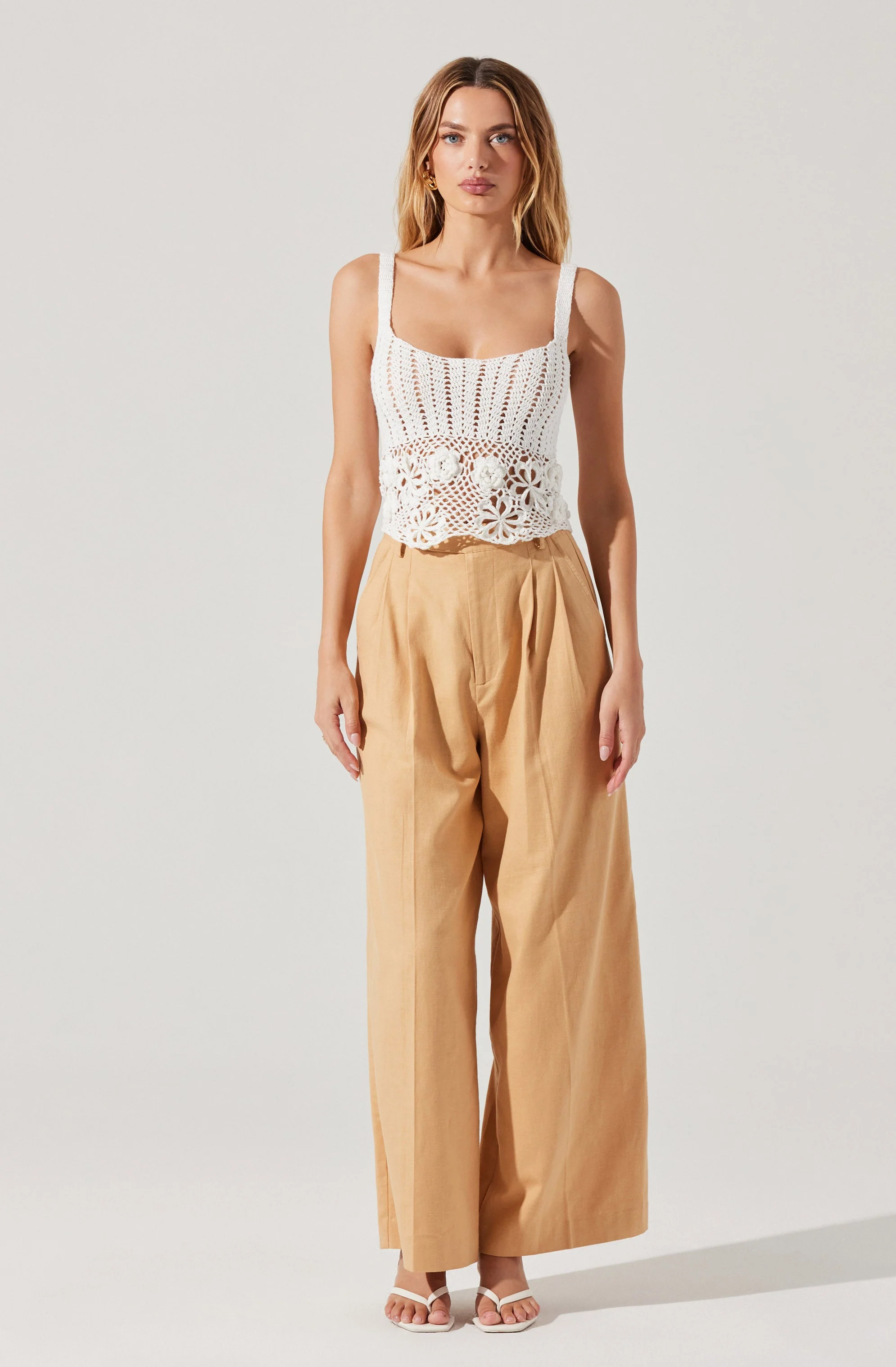 Everly Floral Crochet Sweater Top