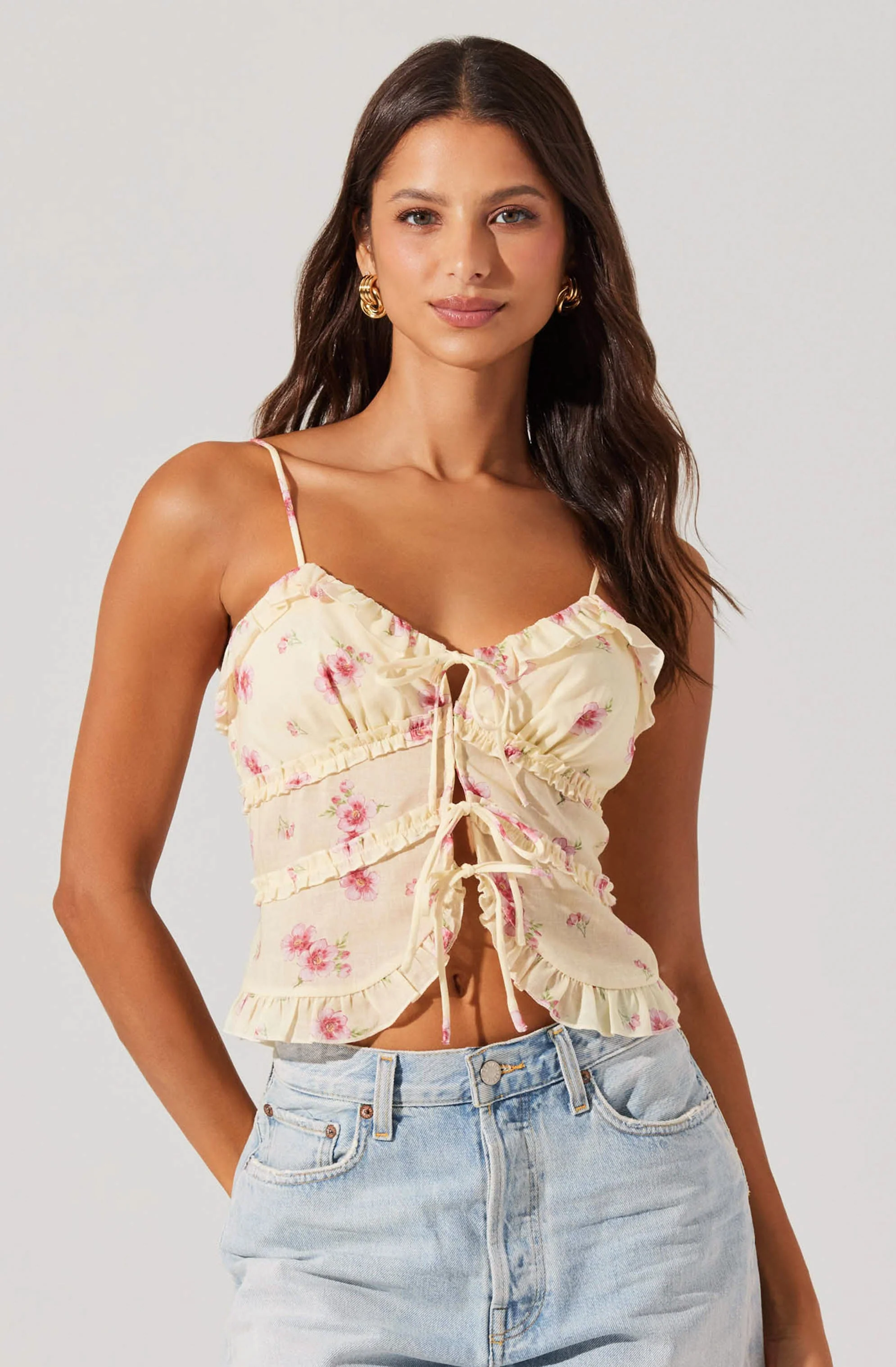 Islah Floral Tie-Front Top