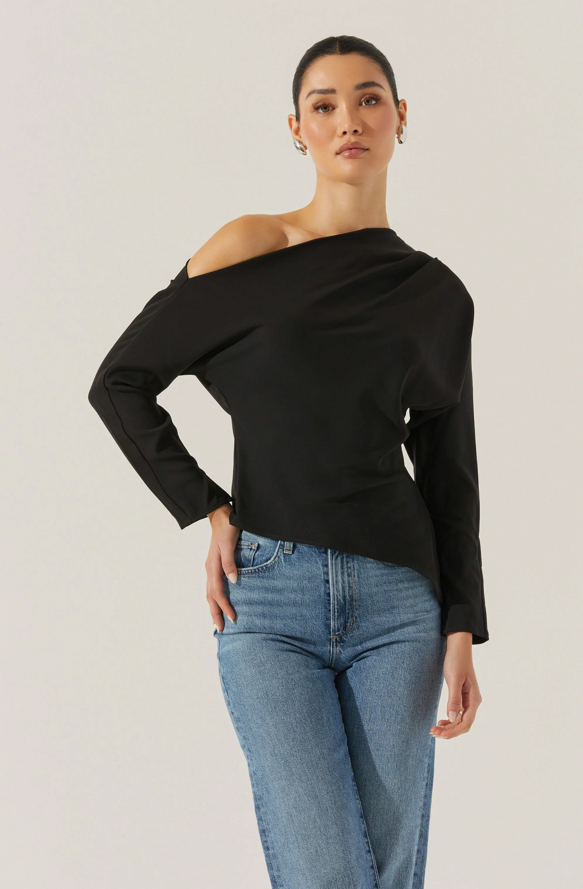 Orlia Off Shoulder Asymmetric Top