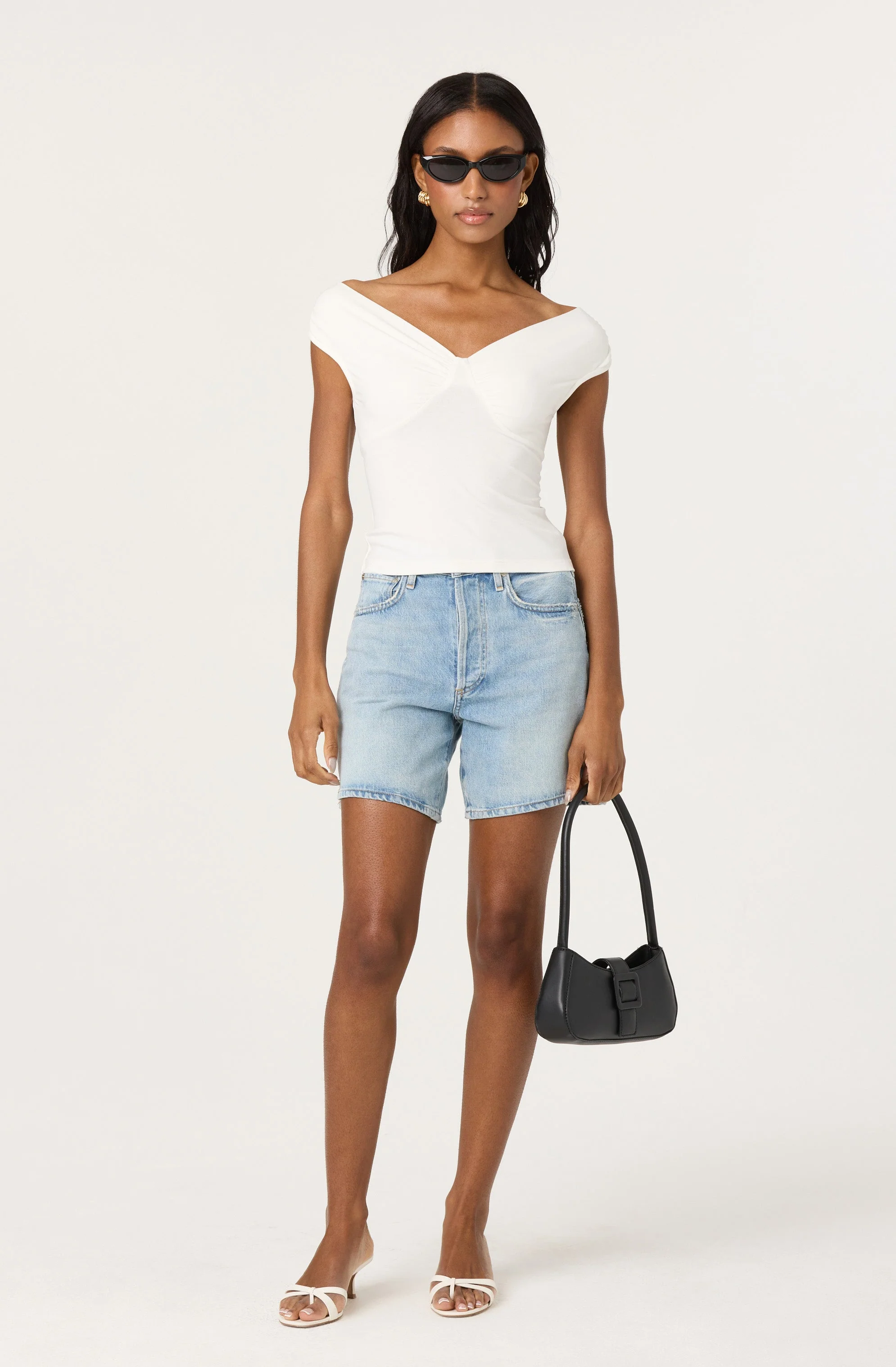 Ruched Off Shoulder Top