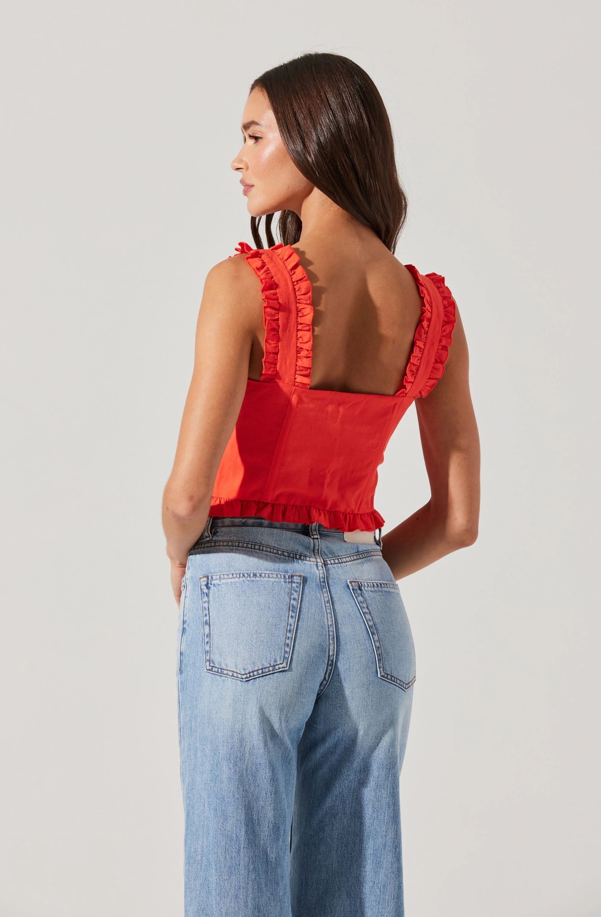 Raelyn Ruffle Trim Corset Top