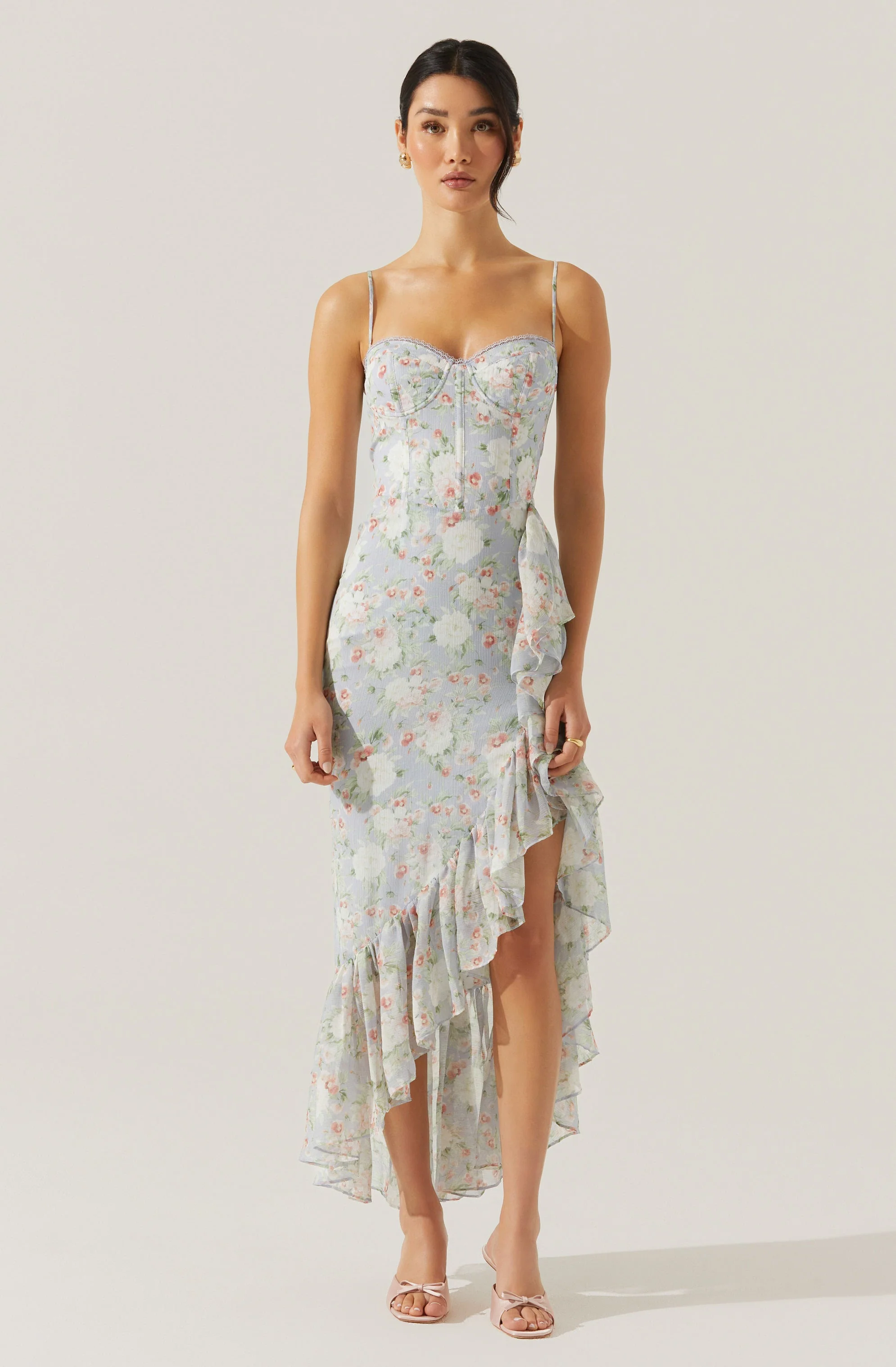 Brisbane Asymmetrical Floral Midi Dress