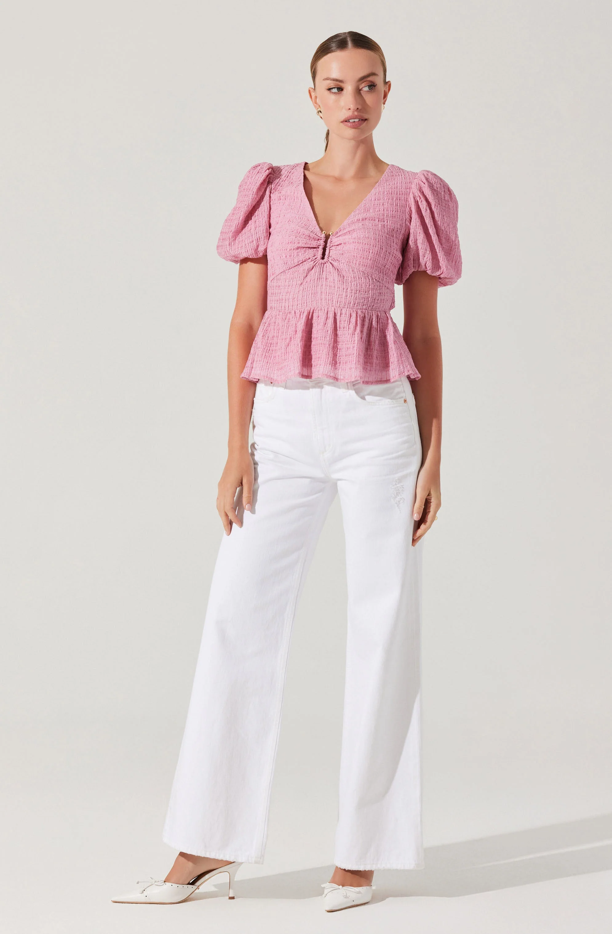 Mylah Puff Sleeve Peplum Top