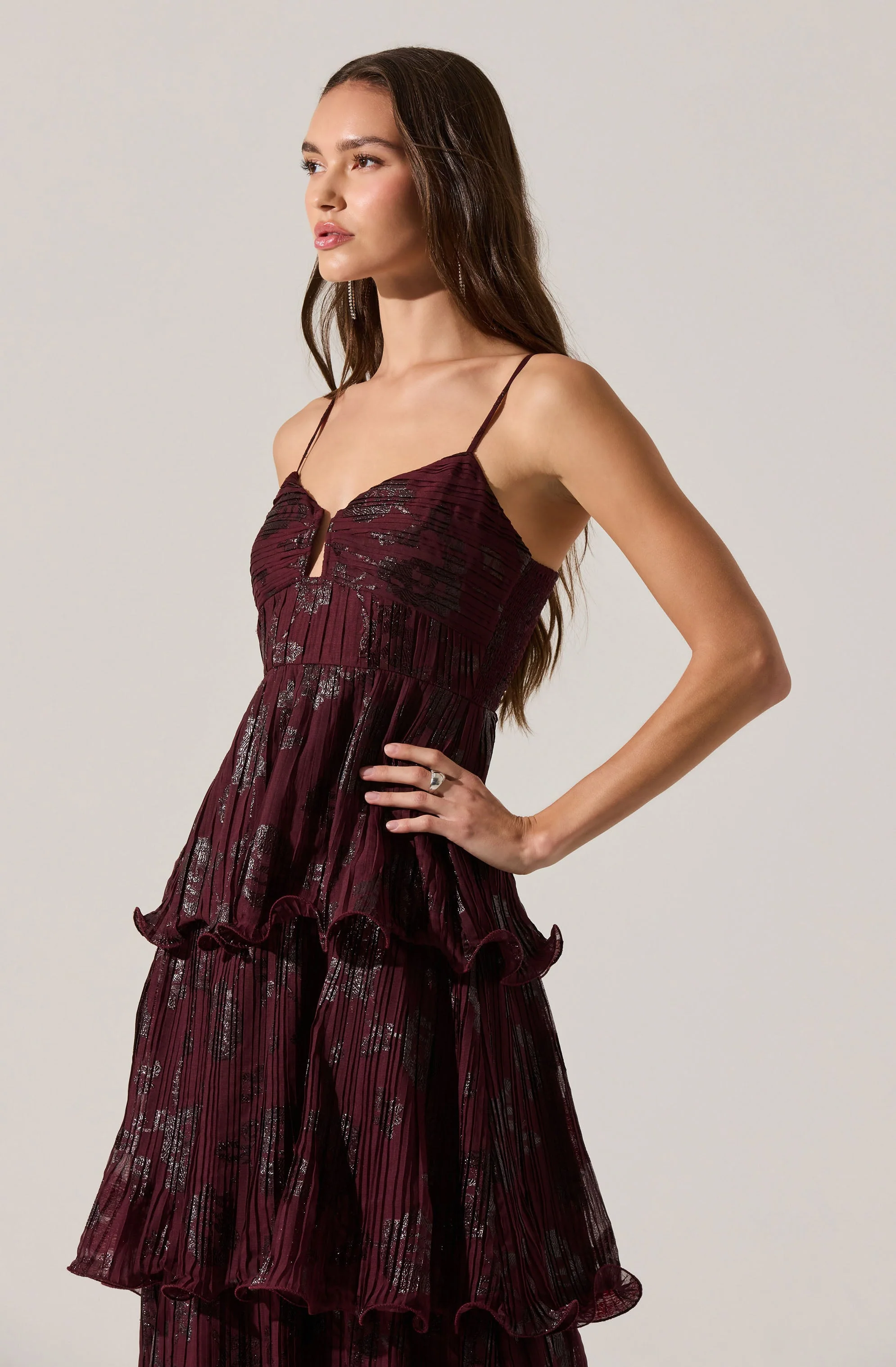 Lupin Floral Pleated Maxi dress