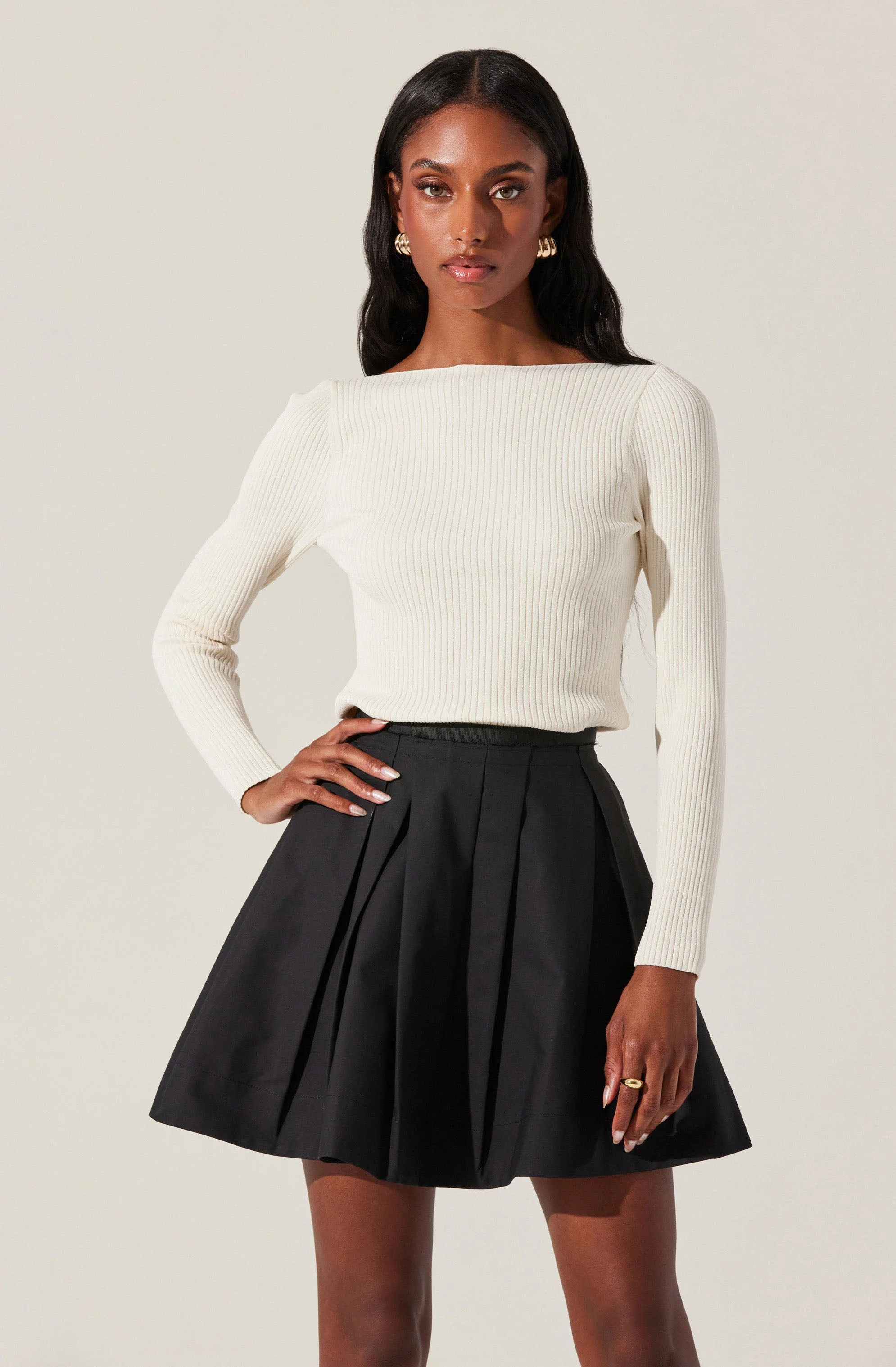 Lauryn Contrast Bow Back Sweater