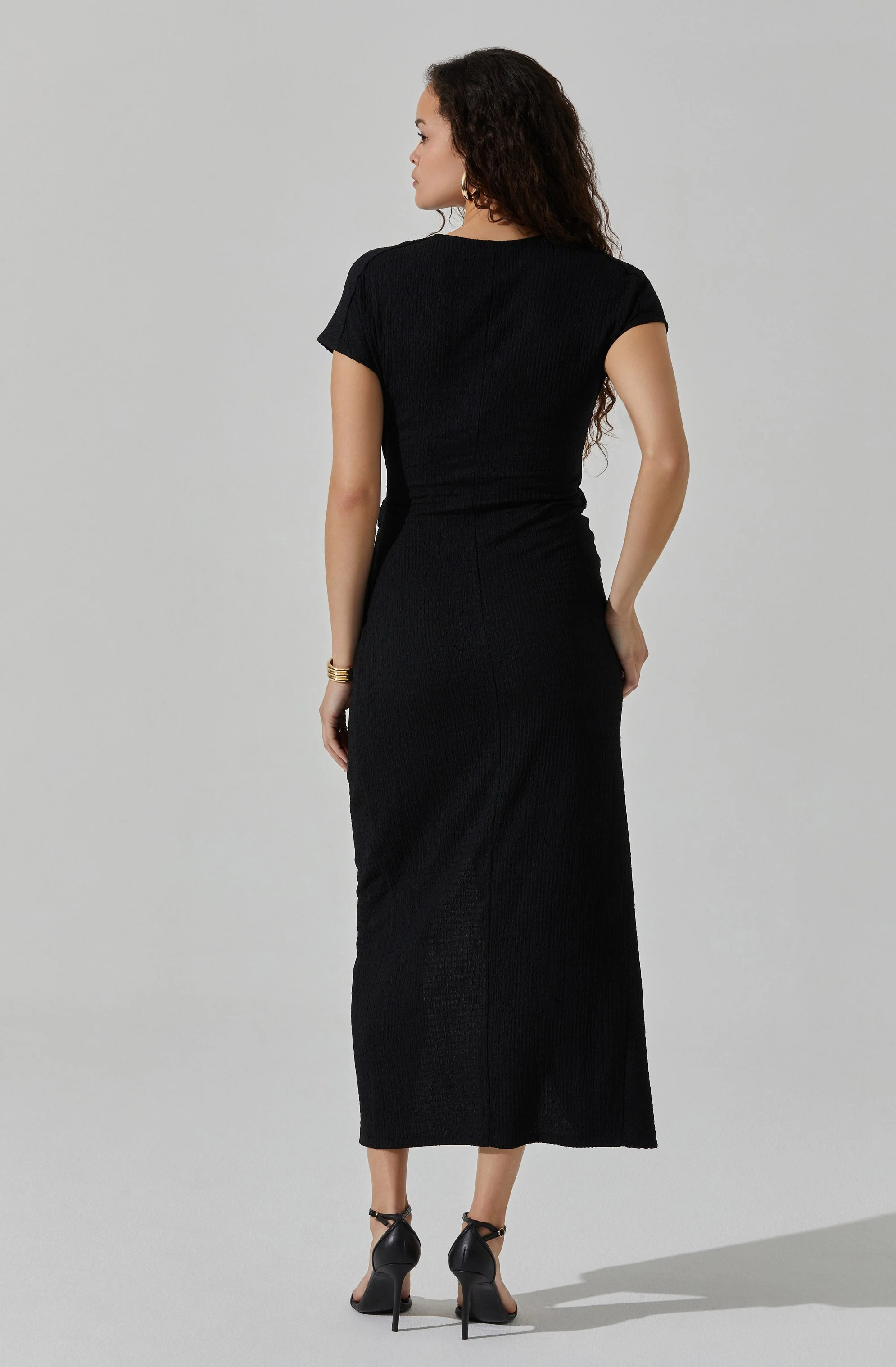 Knit Wrap Midi Dress