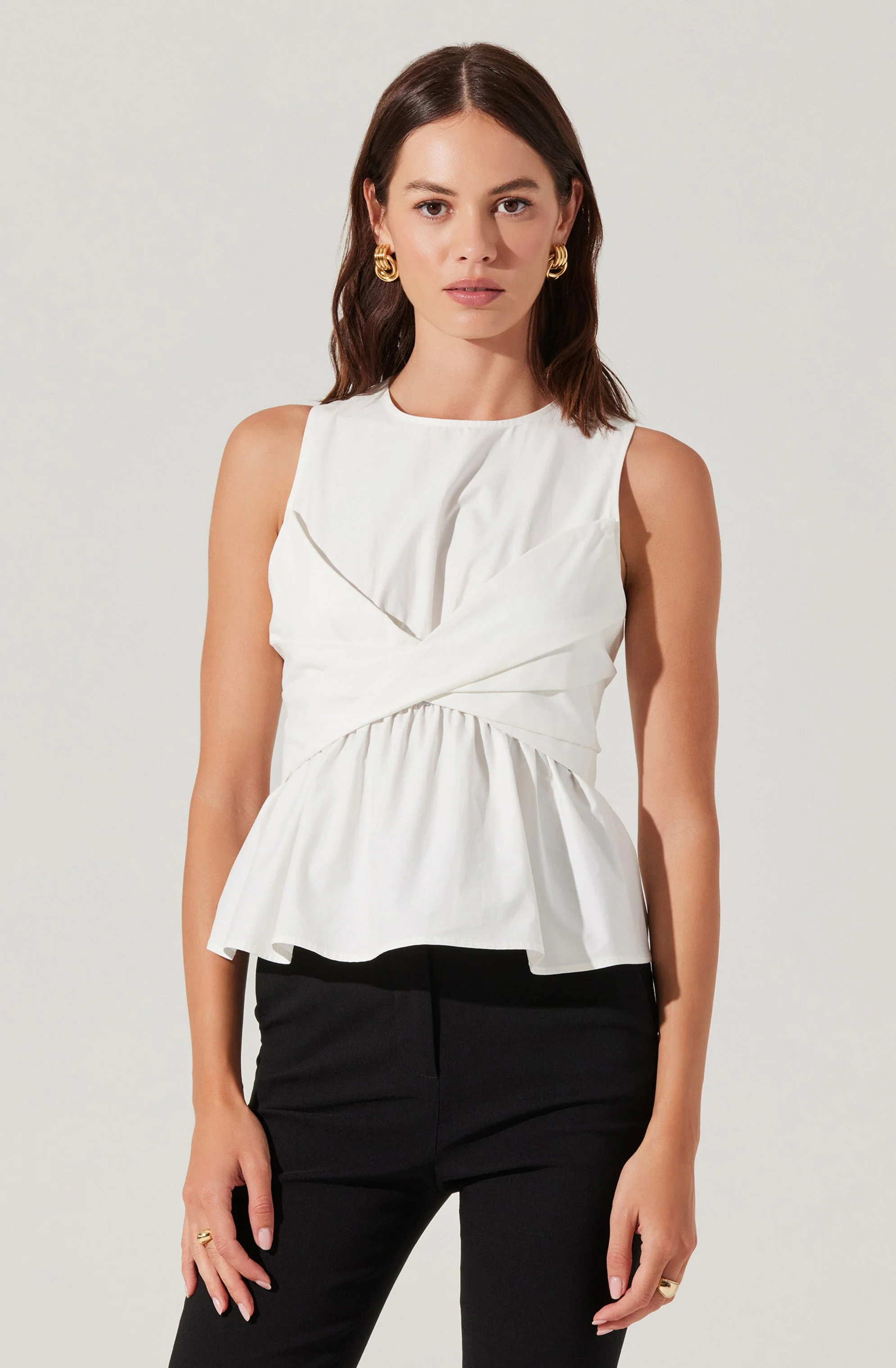 Isela Sleeveless Crossover Top