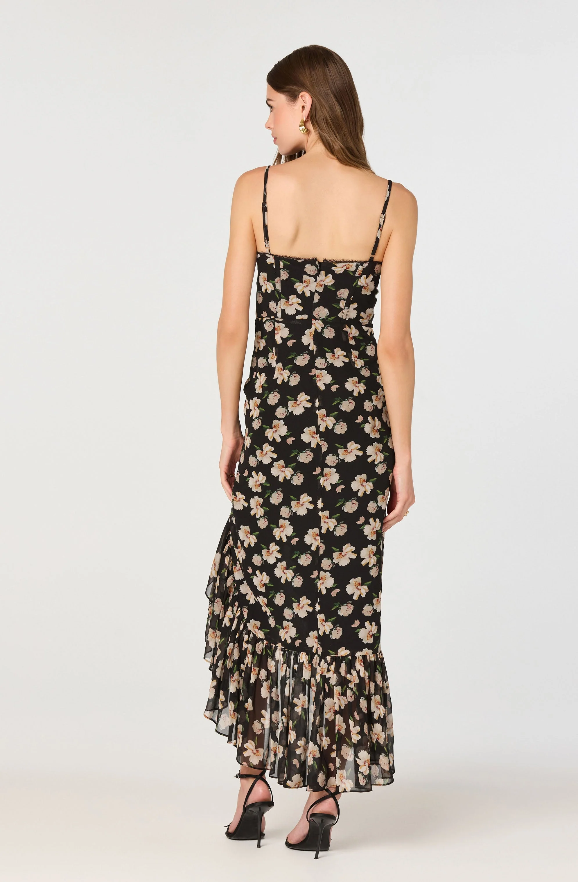 Brisbane Asymmetrical Floral Midi Dress