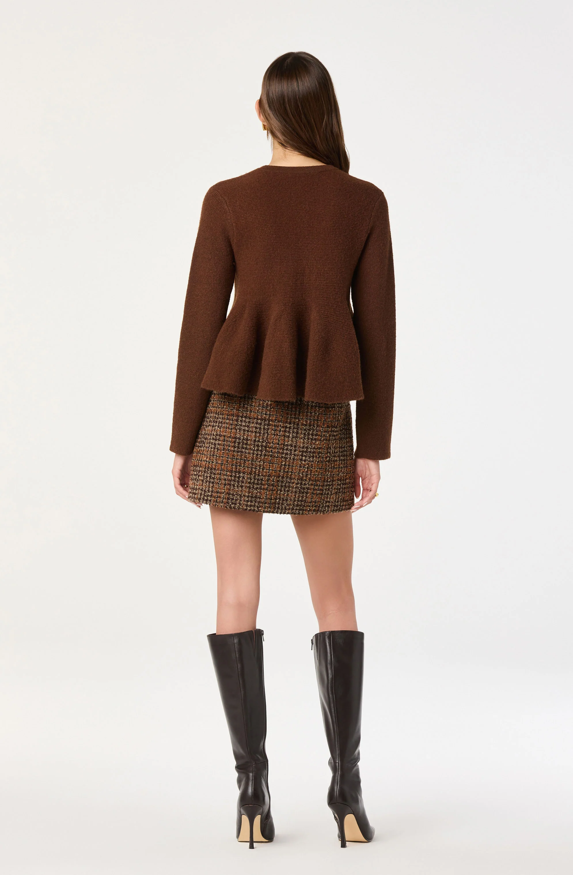 Swing Hem Peplum Cardigan