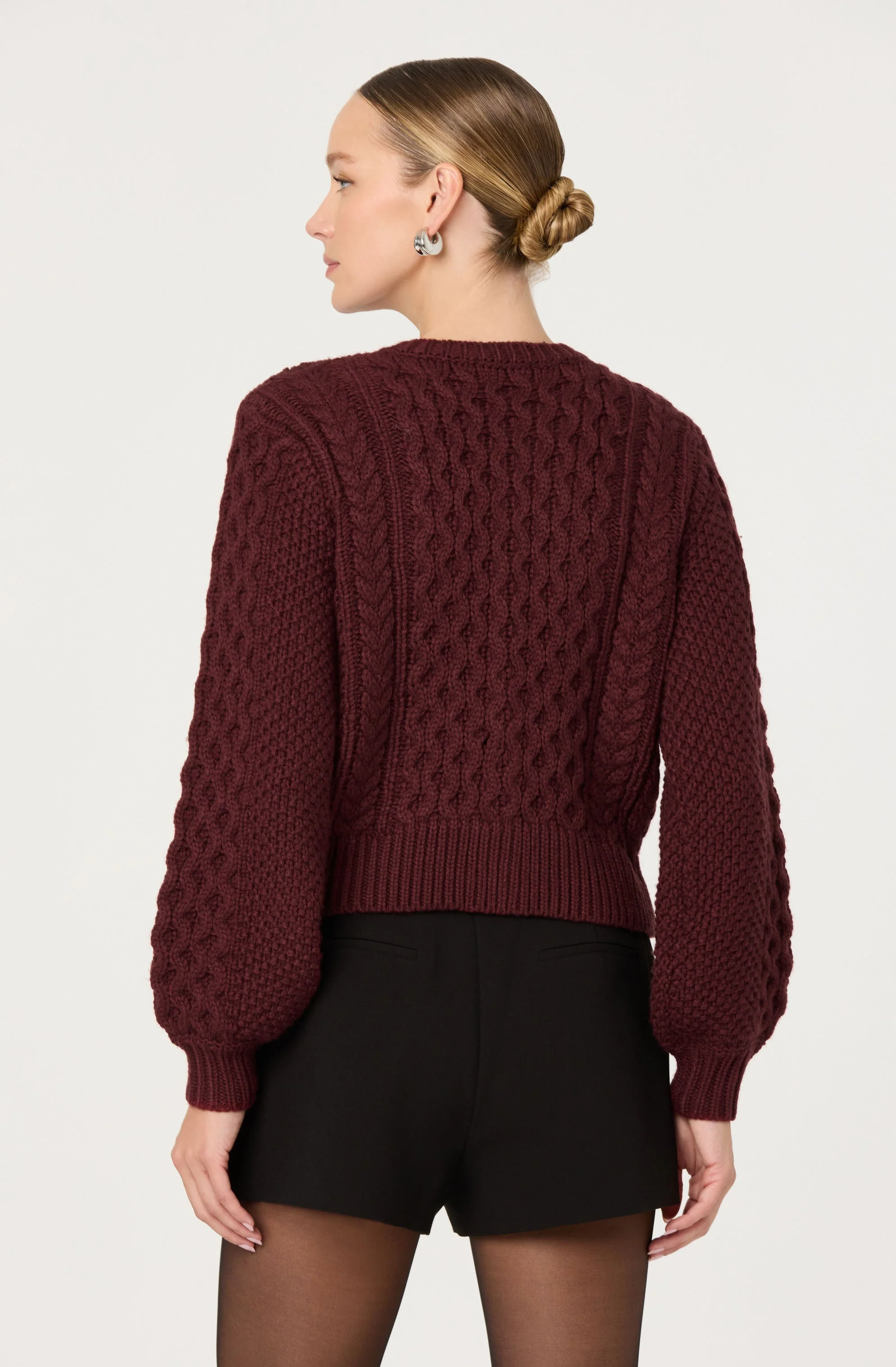 Cathryn Embellished Cable Knit Cardigan