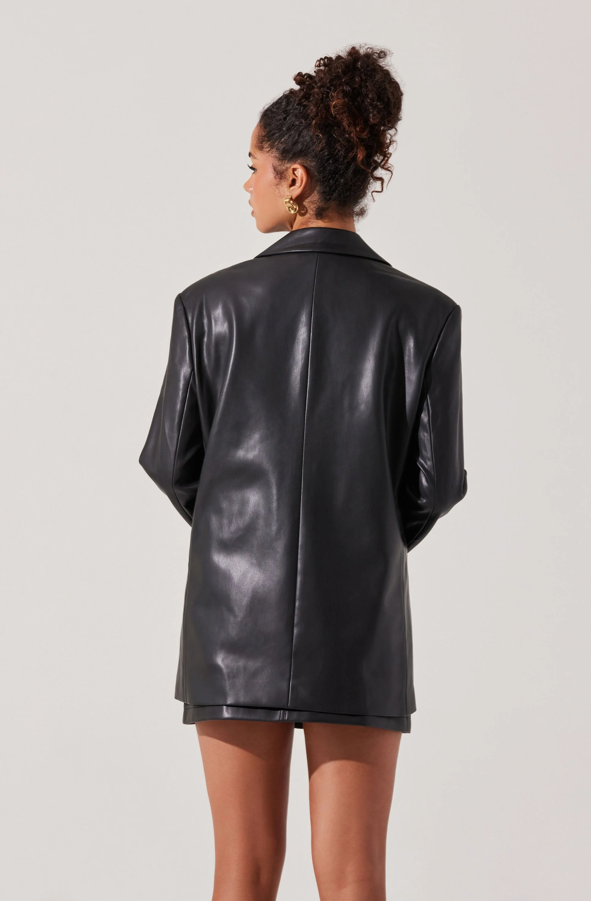 Ezra Faux Leather Oversized Blazer