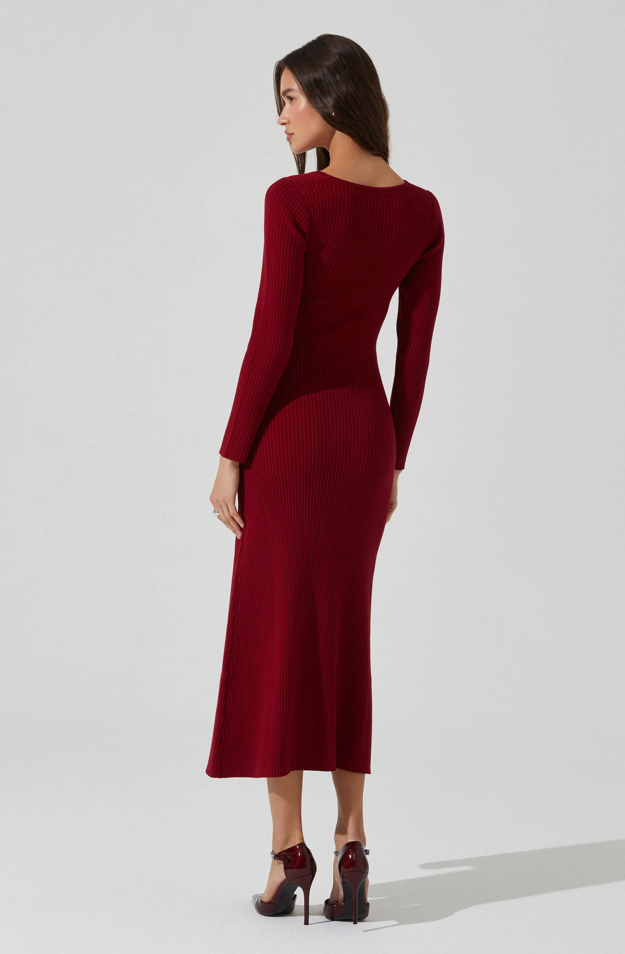 Kylie Ribbed Midi Sweater Dress