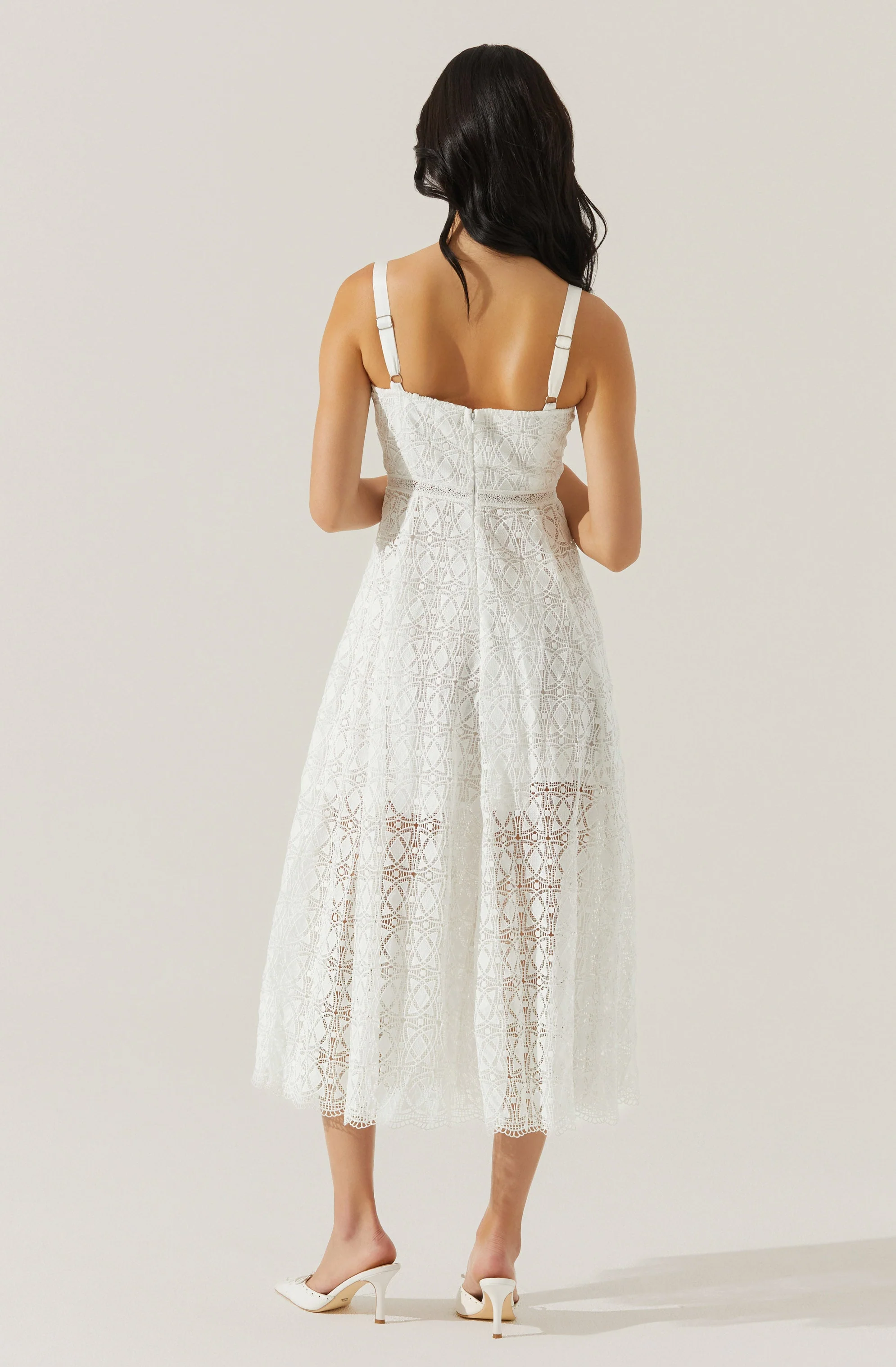 Tenna Lace Bustier Midi Dress