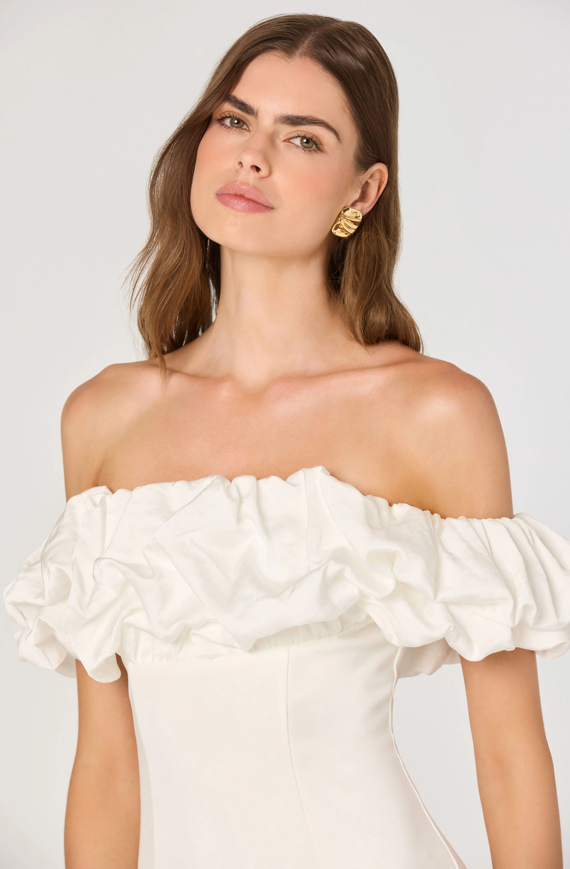 Ruffle Strapless Off Shoulder Dress