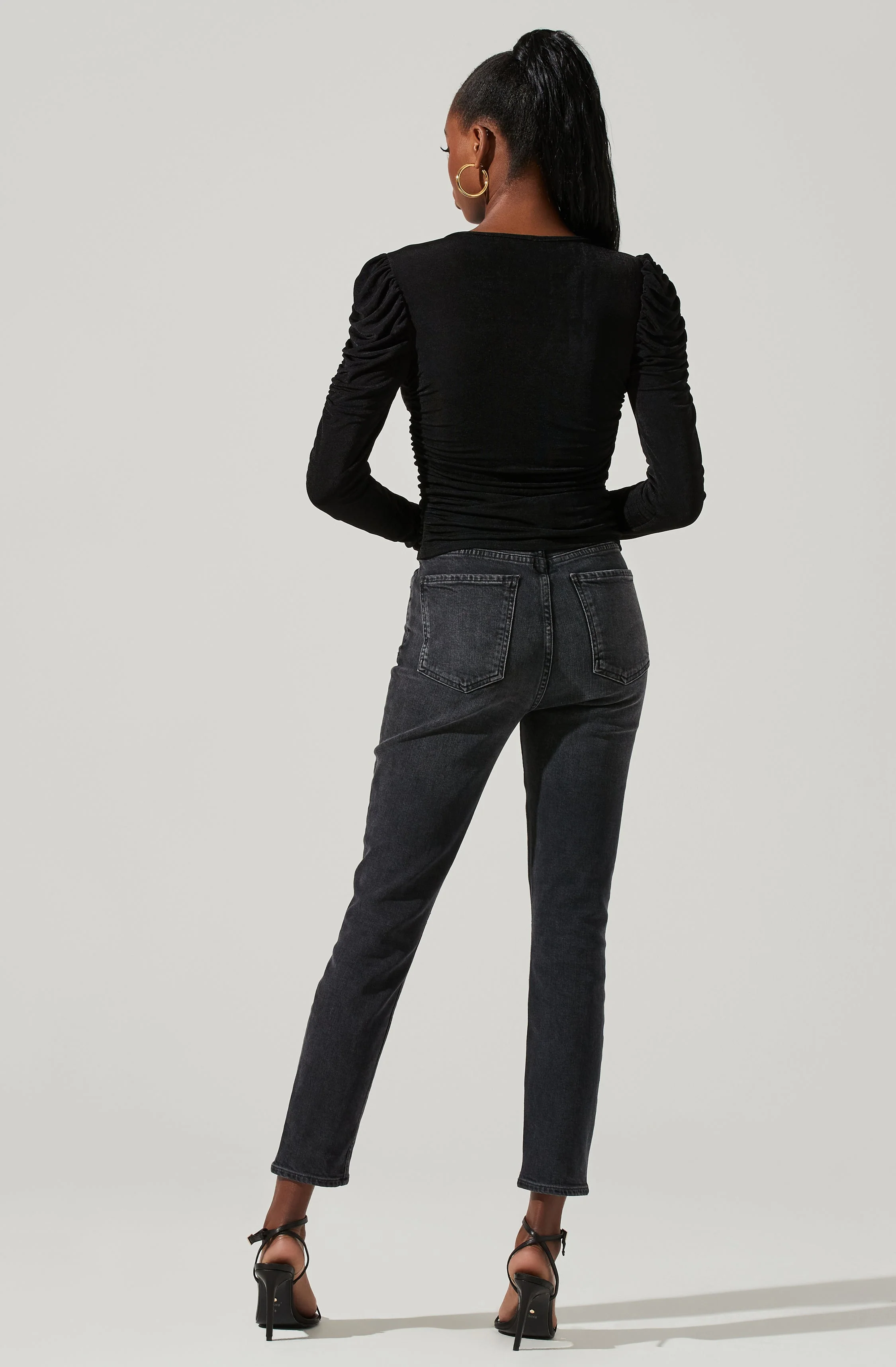 Ruched Front Long Sleeve Top
