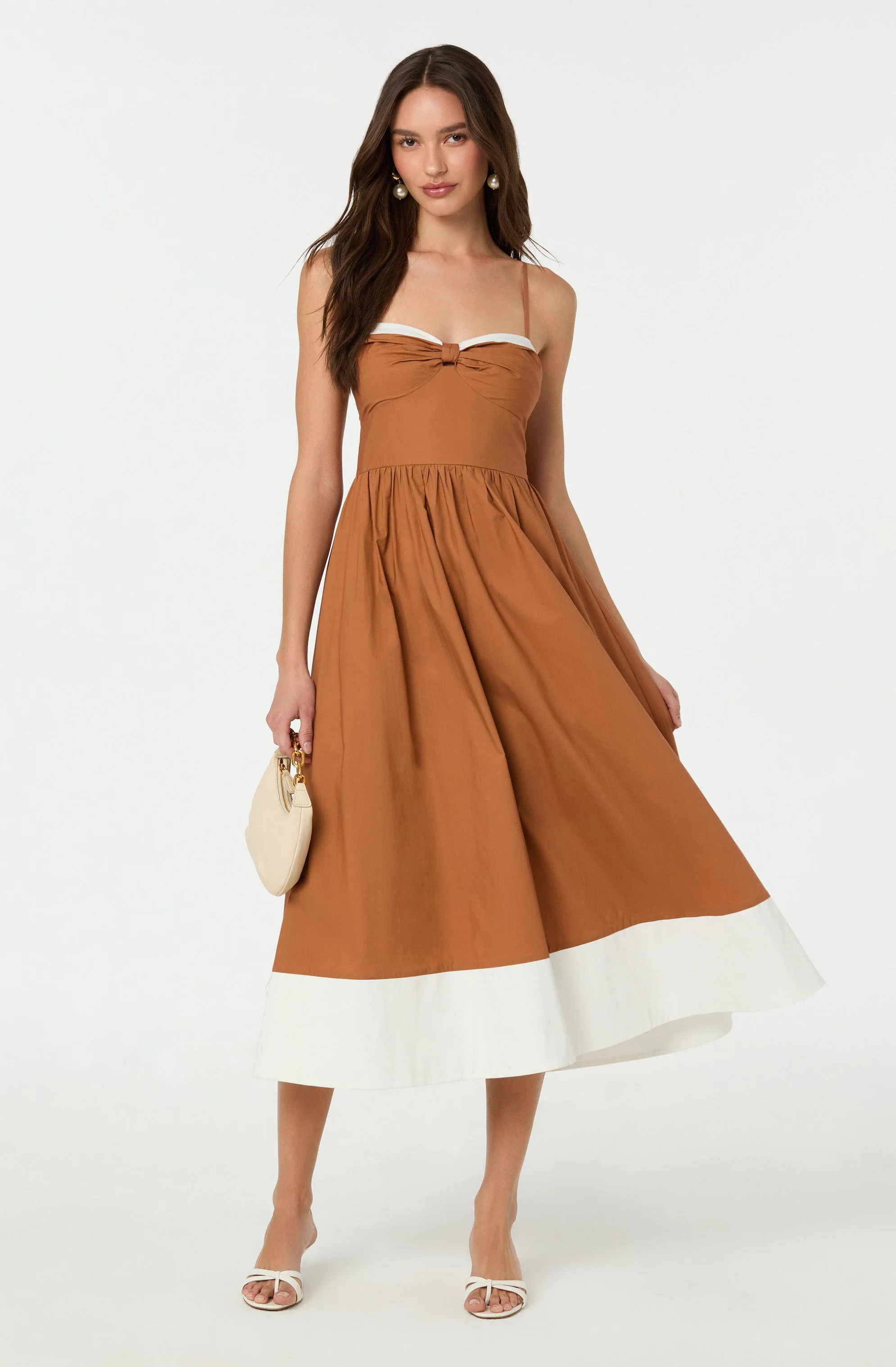 Contrast Sweetheart Midi Dress