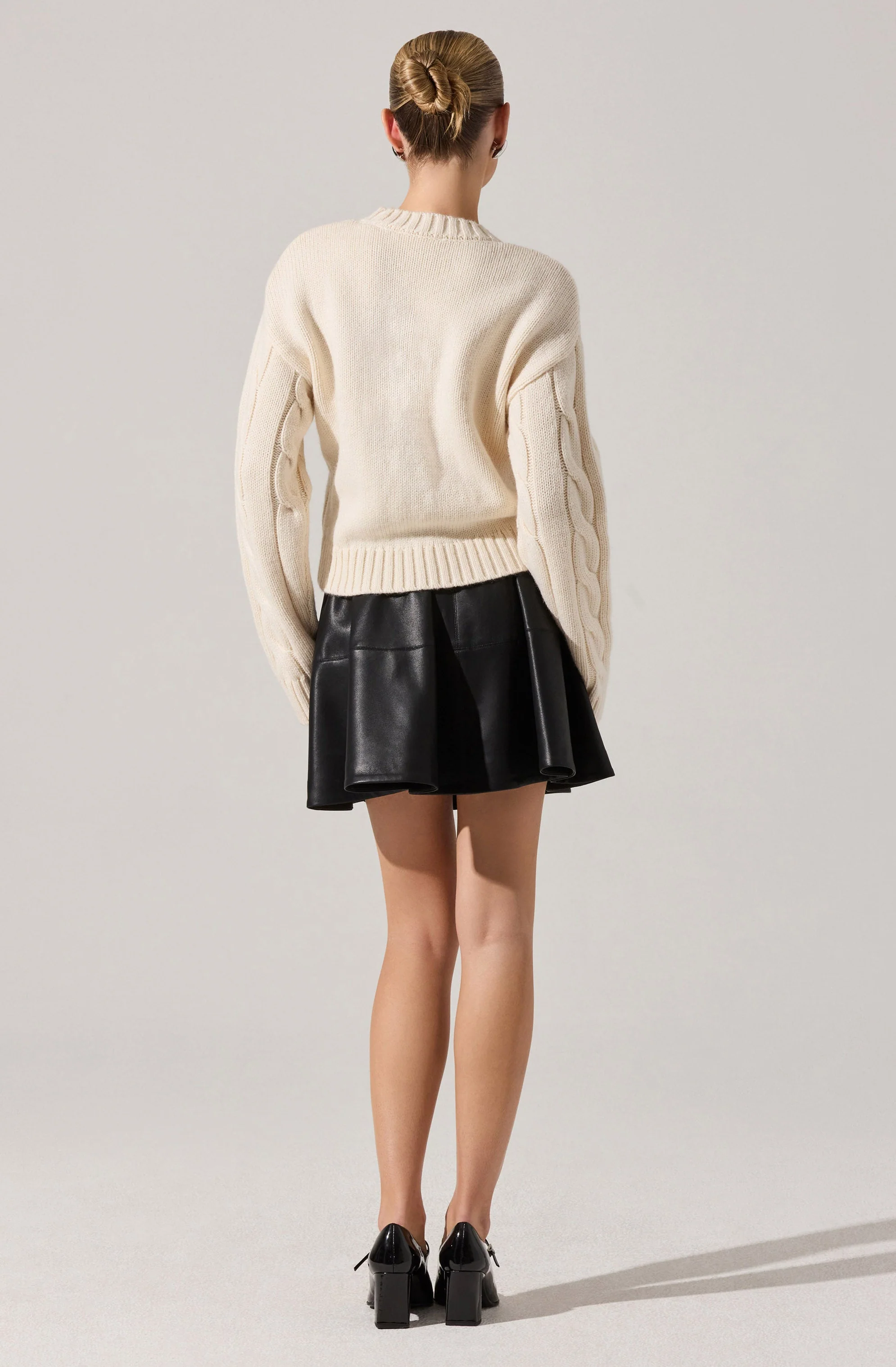 Pennina Pearl Embellished Cable Sweater