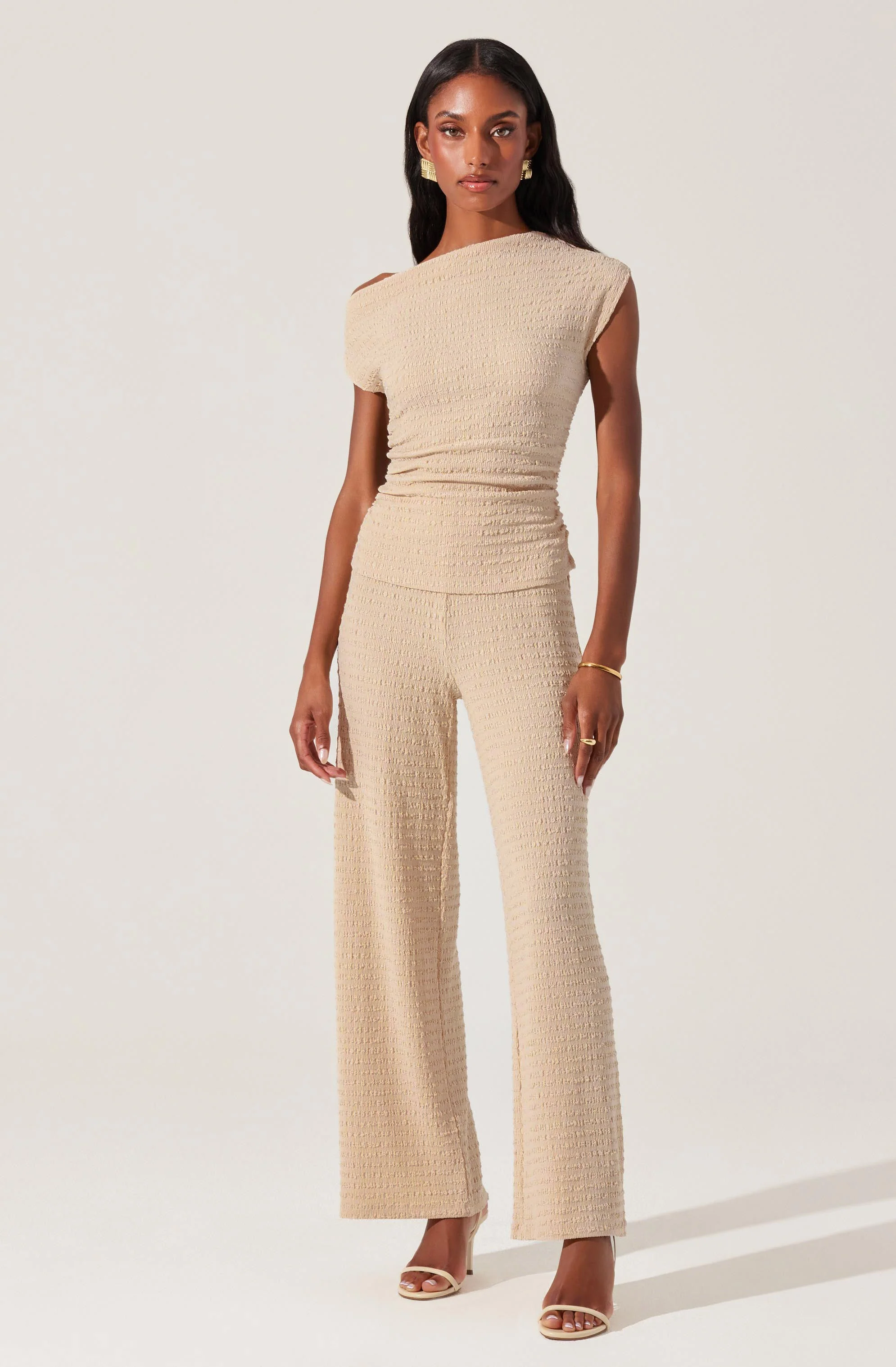 Keir One shoulder Textured Top