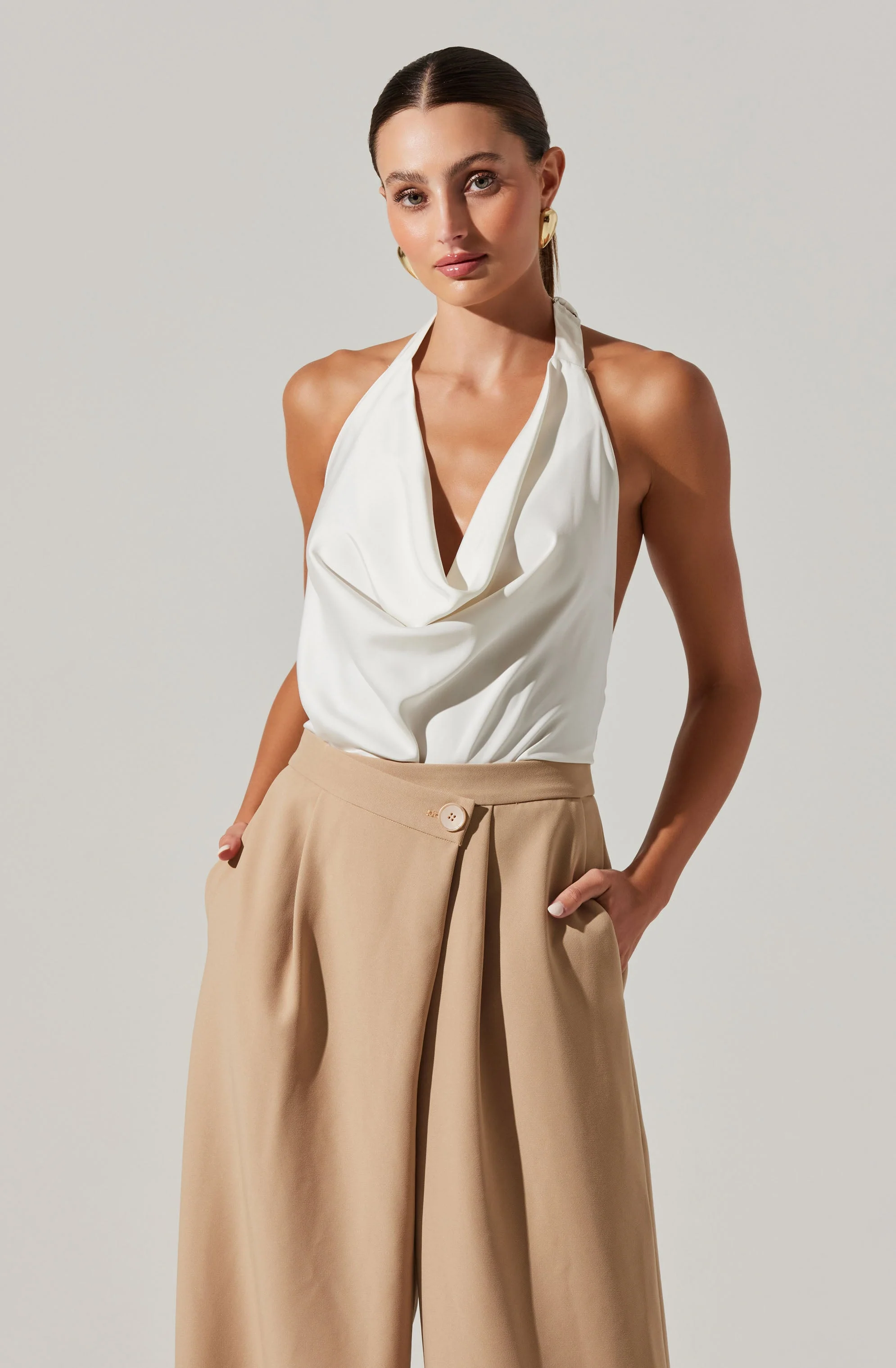 Aryn Cowl Neck Halter Jumpsuit