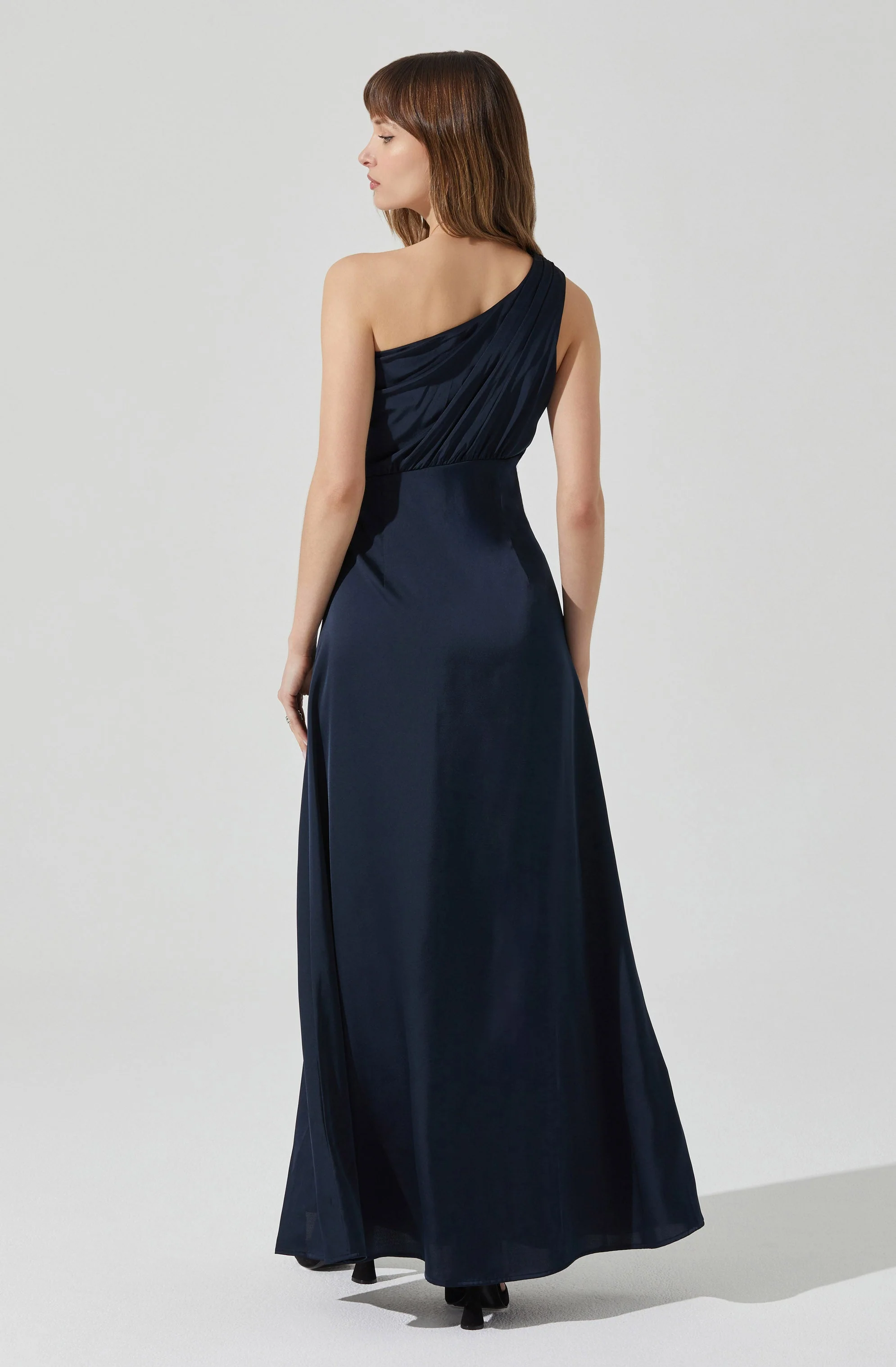 Atoila One Shoulder Satin Maxi Dress
