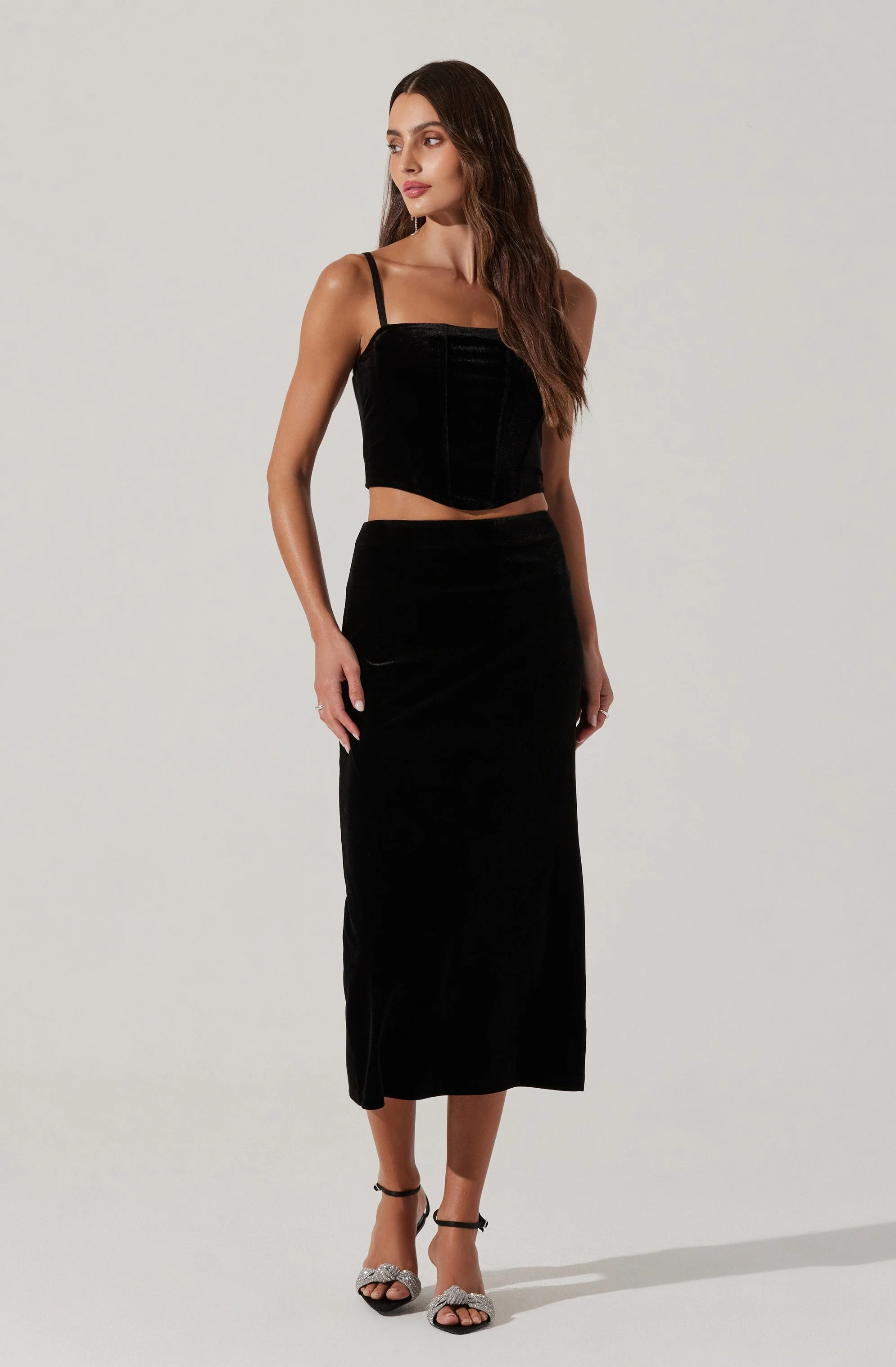 Velvet Bustier Crop Top