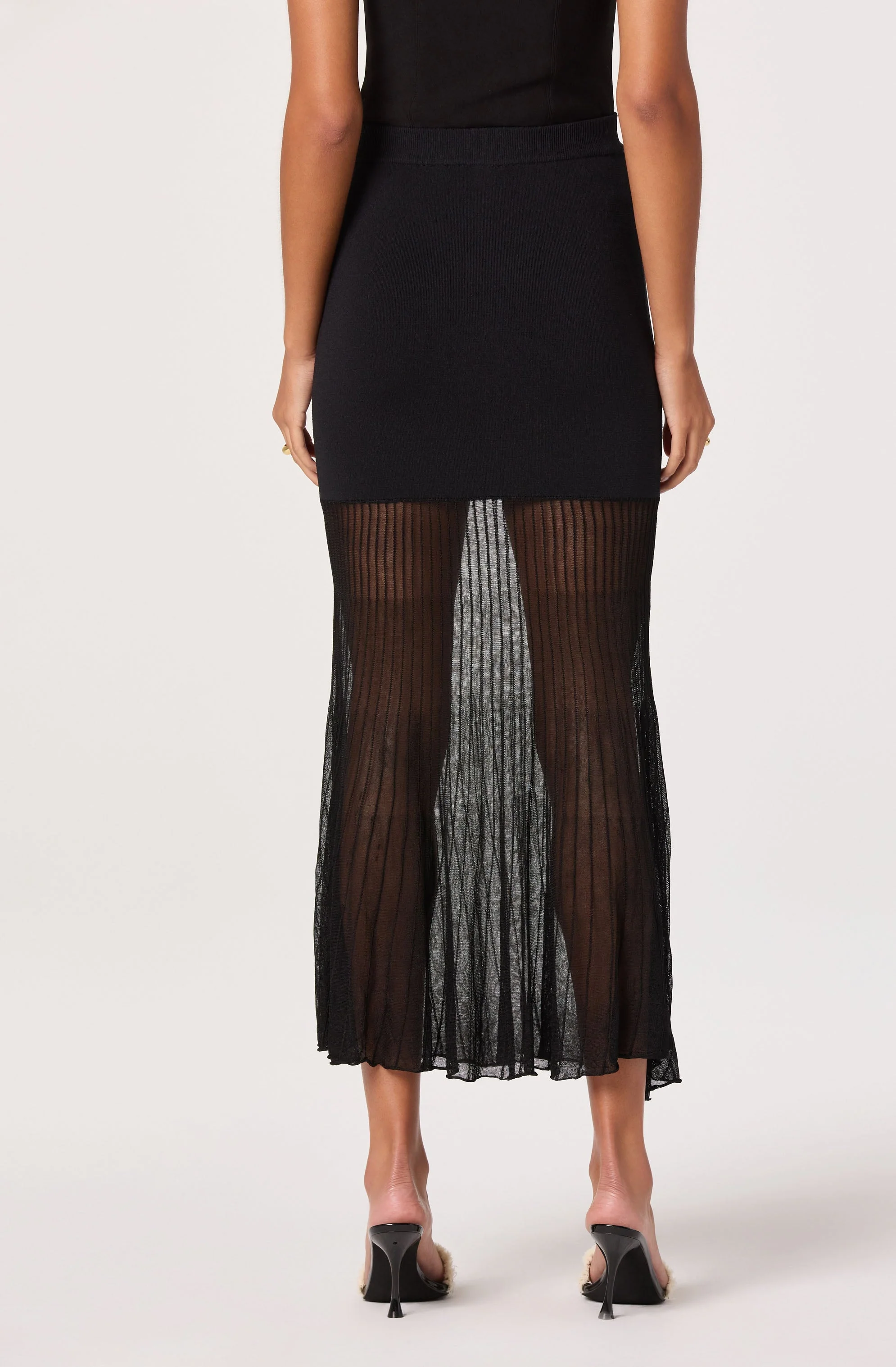 Semi Sheer Midi Skirt