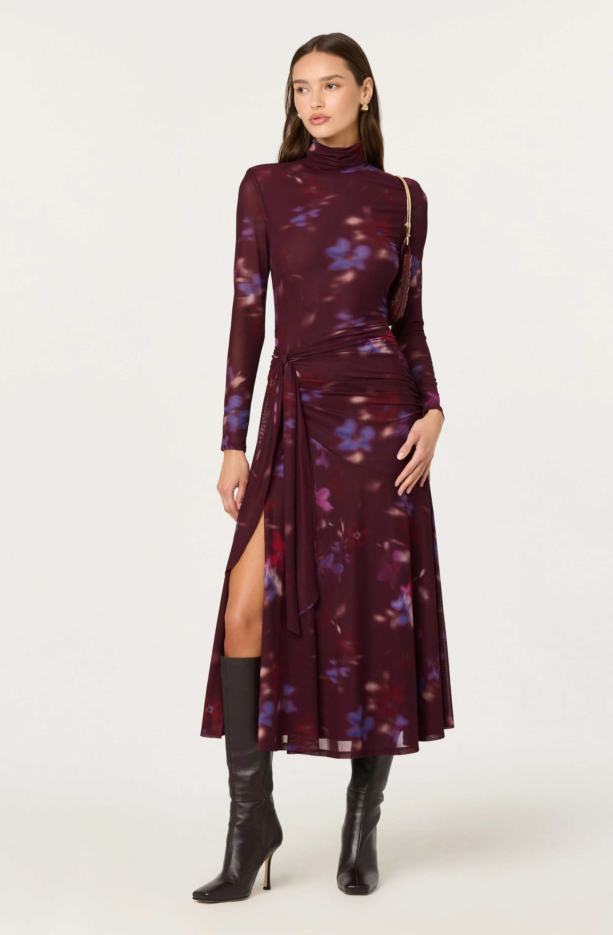 Aubriella Floral Mesh Midi Dress