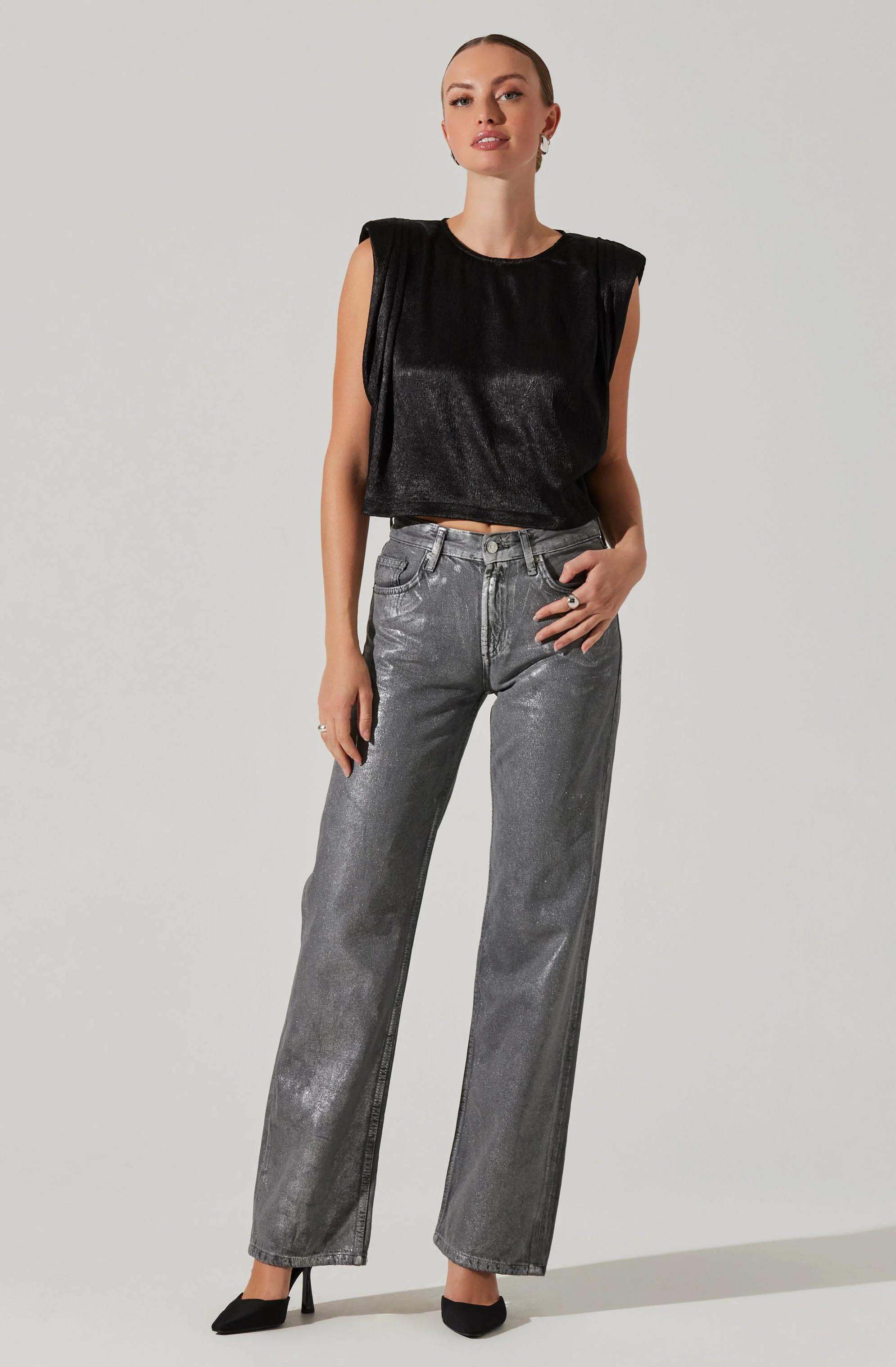 Isola Boxy Shoulder Pad Top