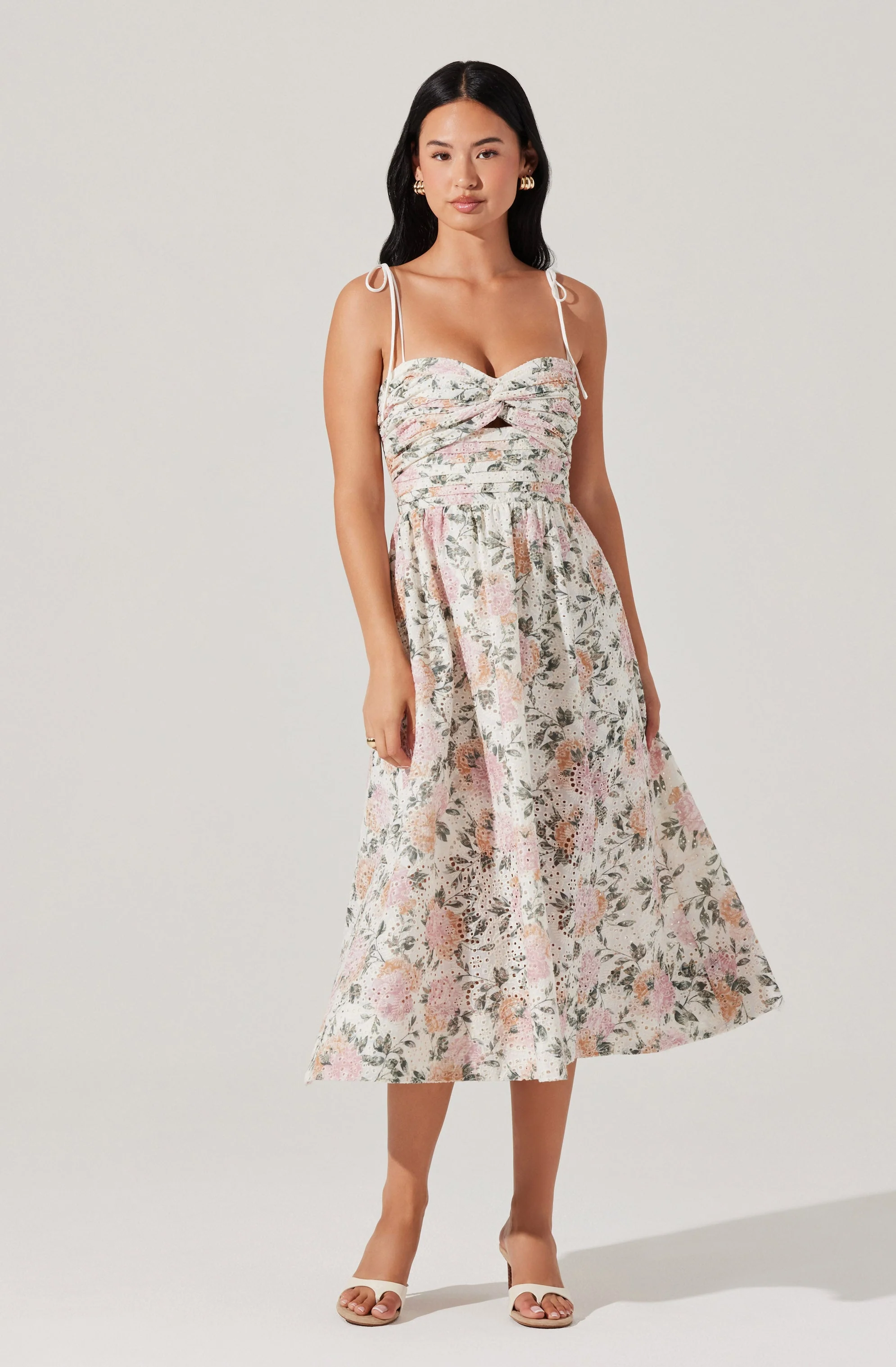 Sariah Pleated Floral Midi Dress