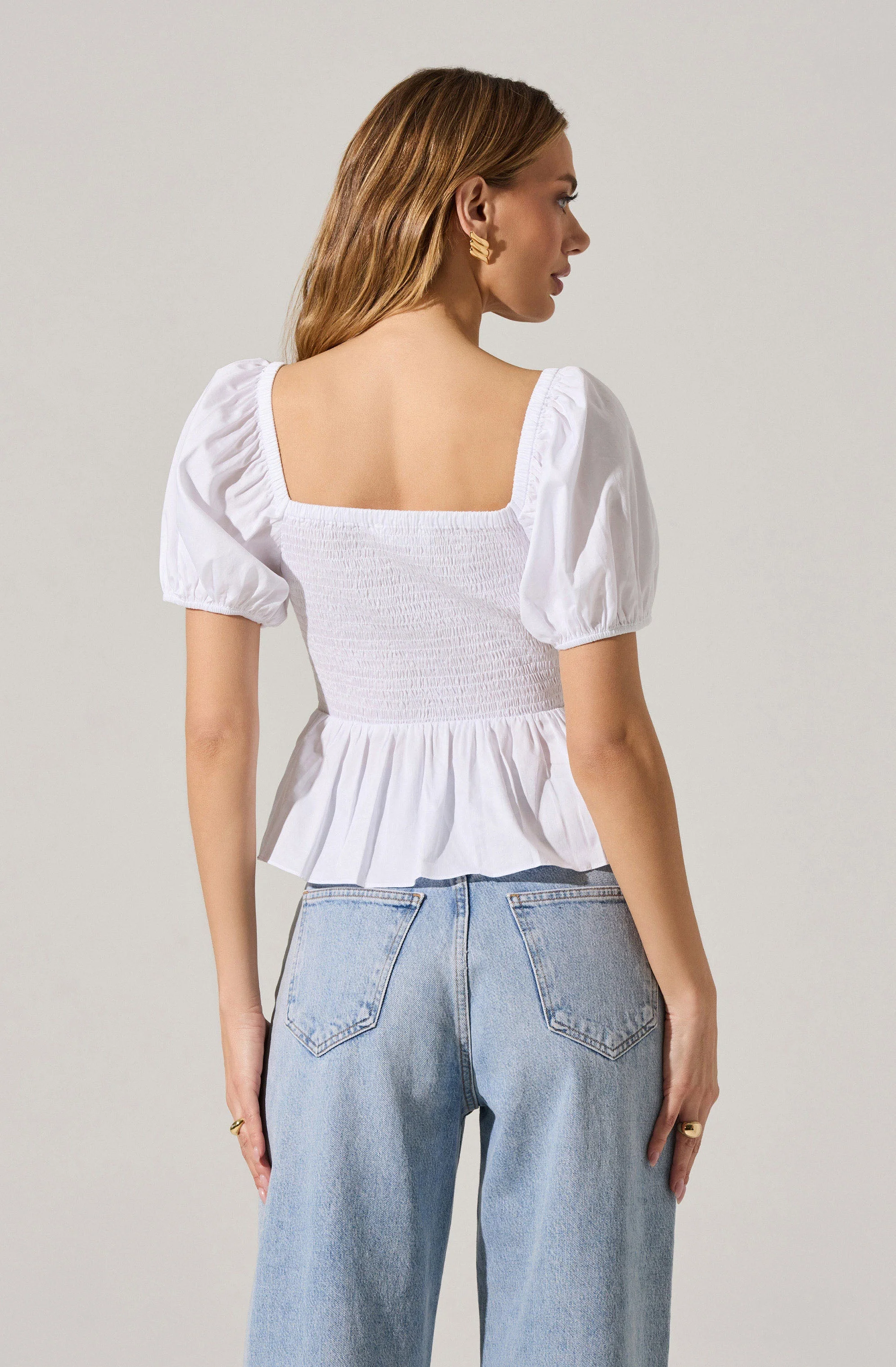 Bow Front Peplum Top