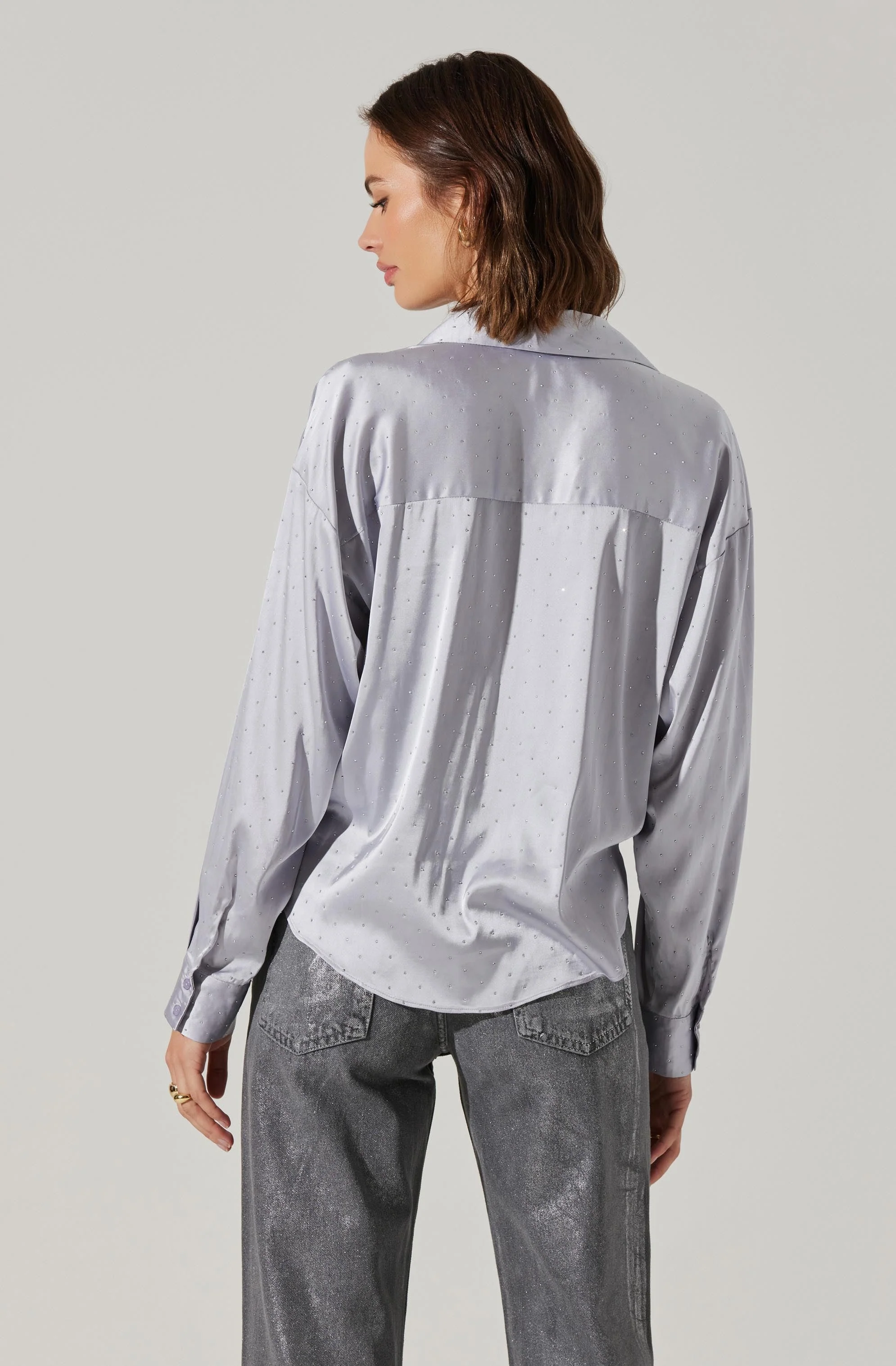 Sebio Satin Rhinestone Top