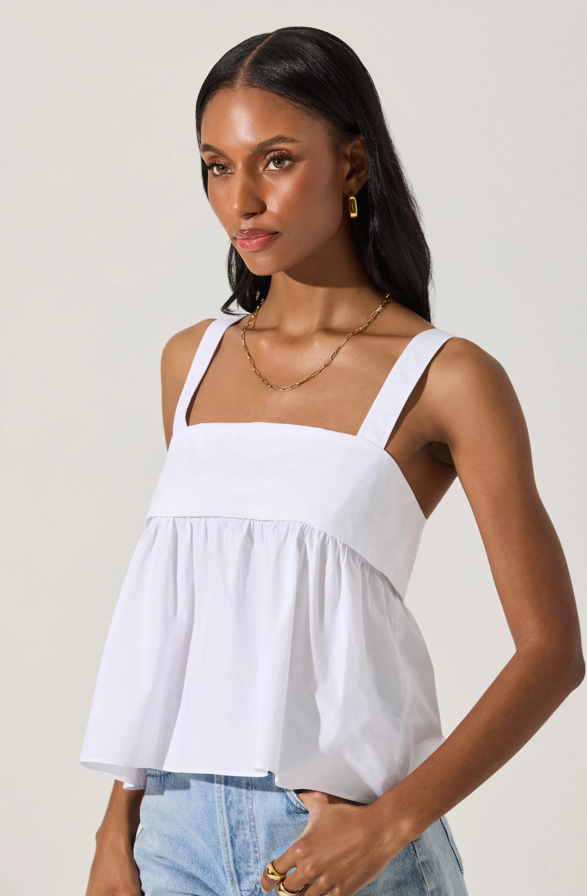 Square Neck Babydoll Top