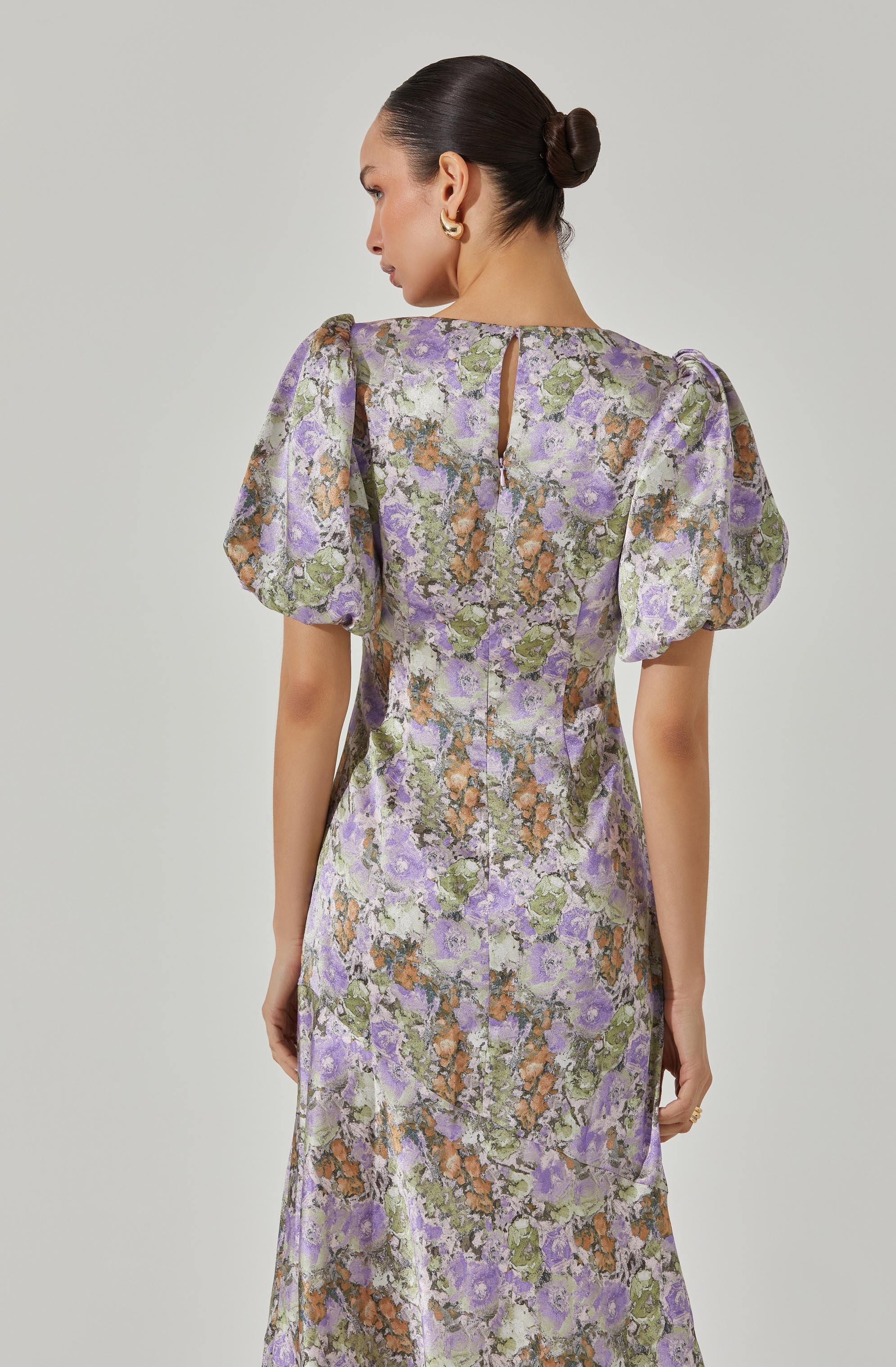 Satin Puff Sleeve Dress