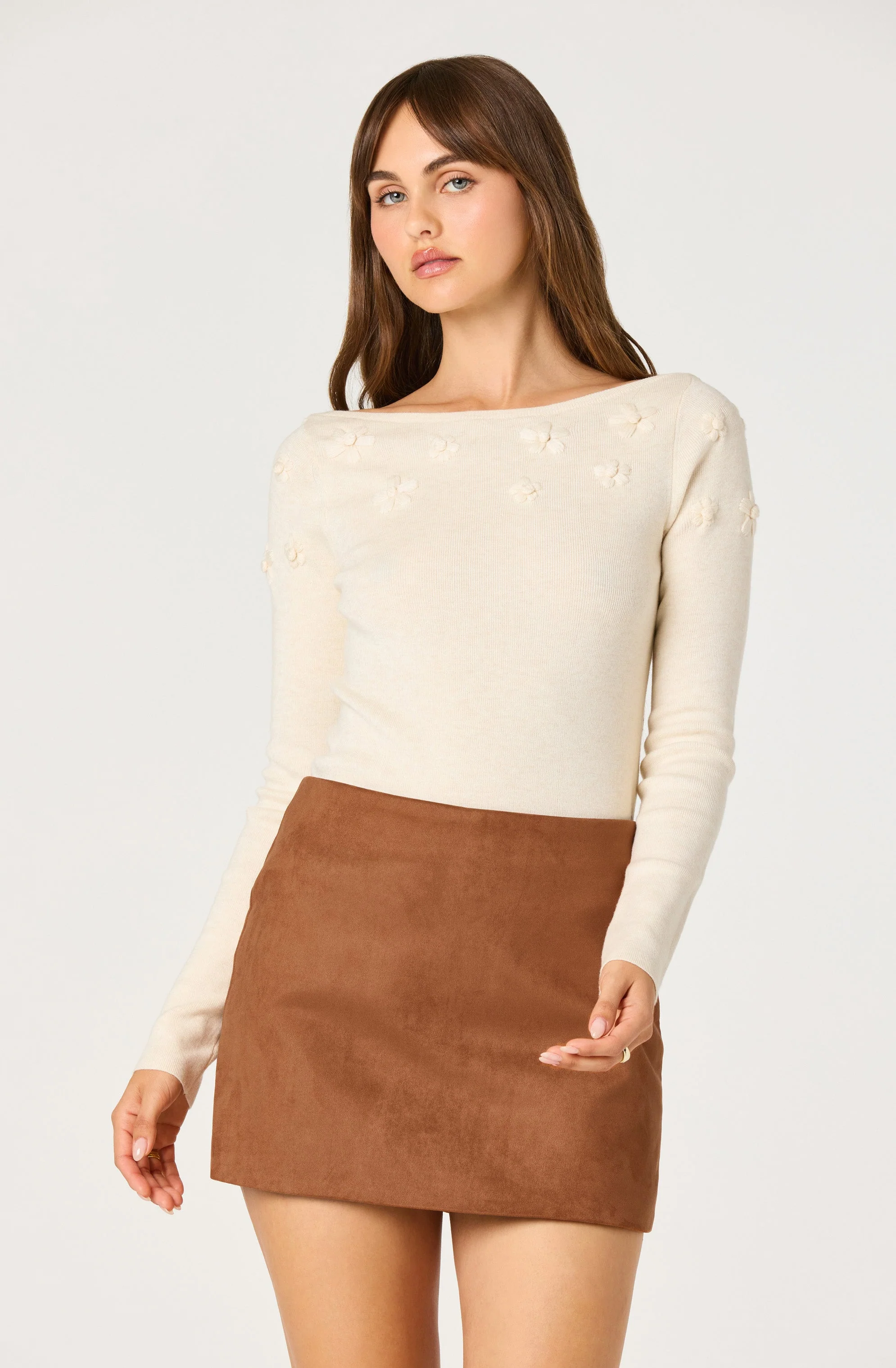 Faux Suede Mini Skort