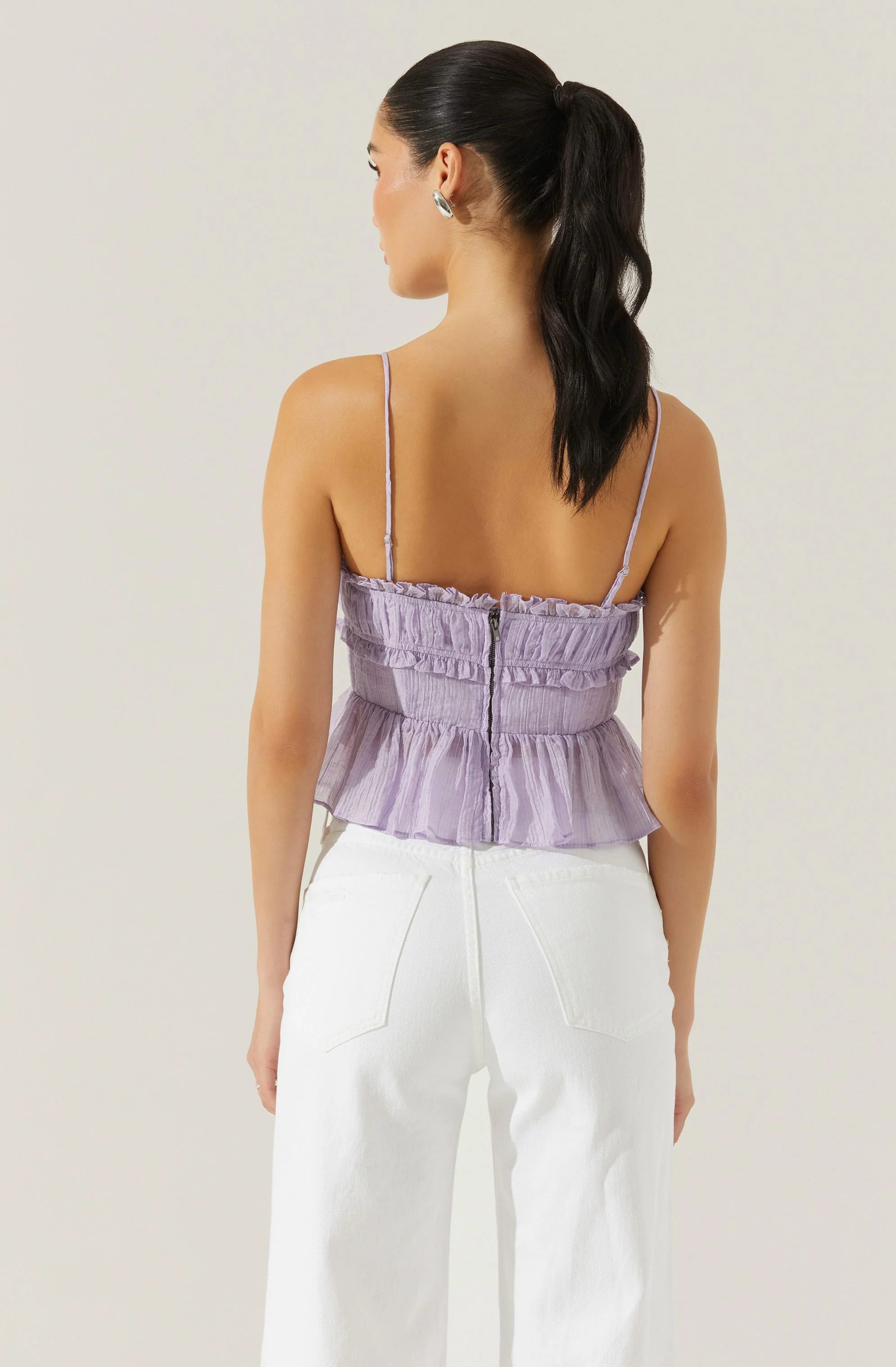 Sylvan Shirred Peplum Top