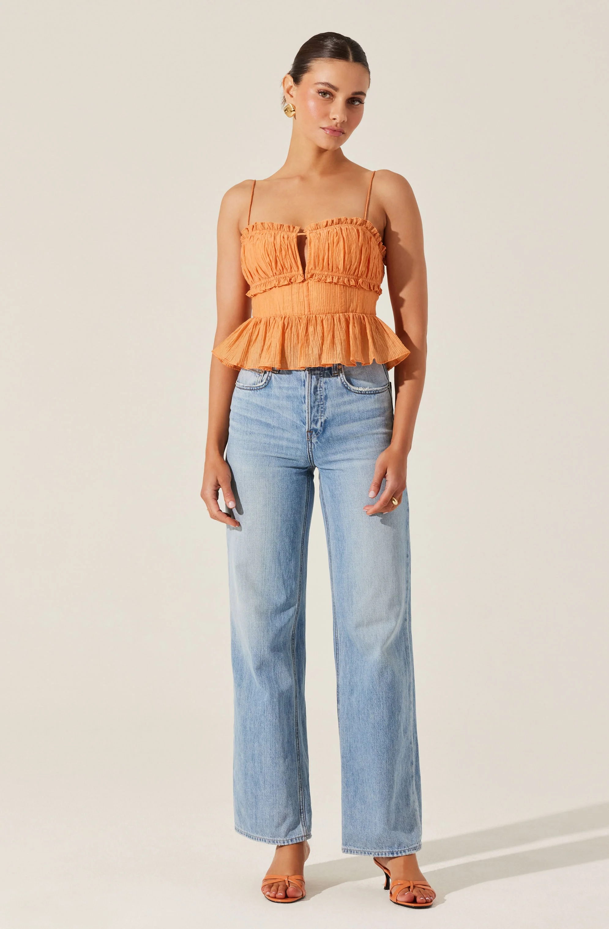 Sylvan Shirred Peplum Top